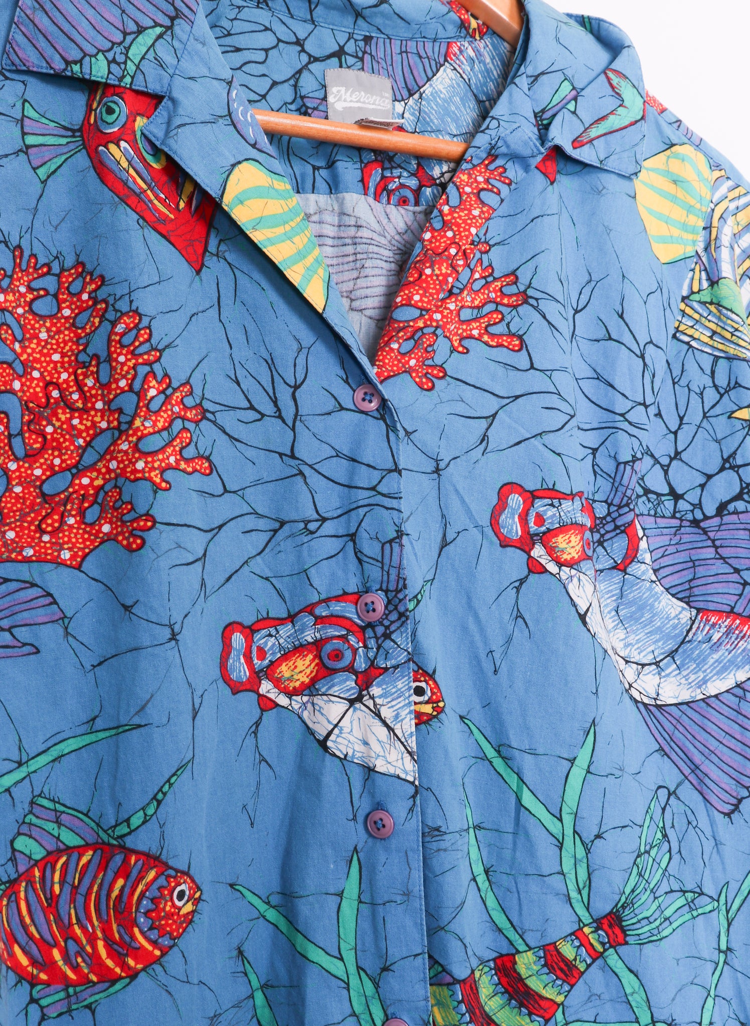 90s Merona Funky Fish Button Up