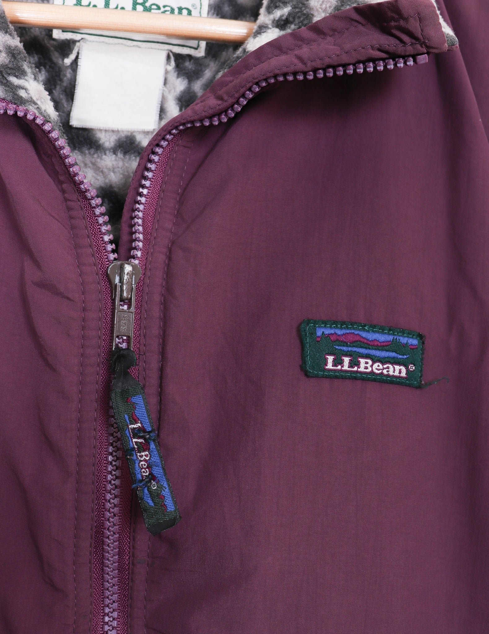 Vintage L.L. Bean Fleece Lined Plum Purple Windbreaker Jacket