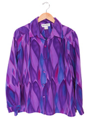 80s-90s Barbara Brooks Funky Purple Blouse