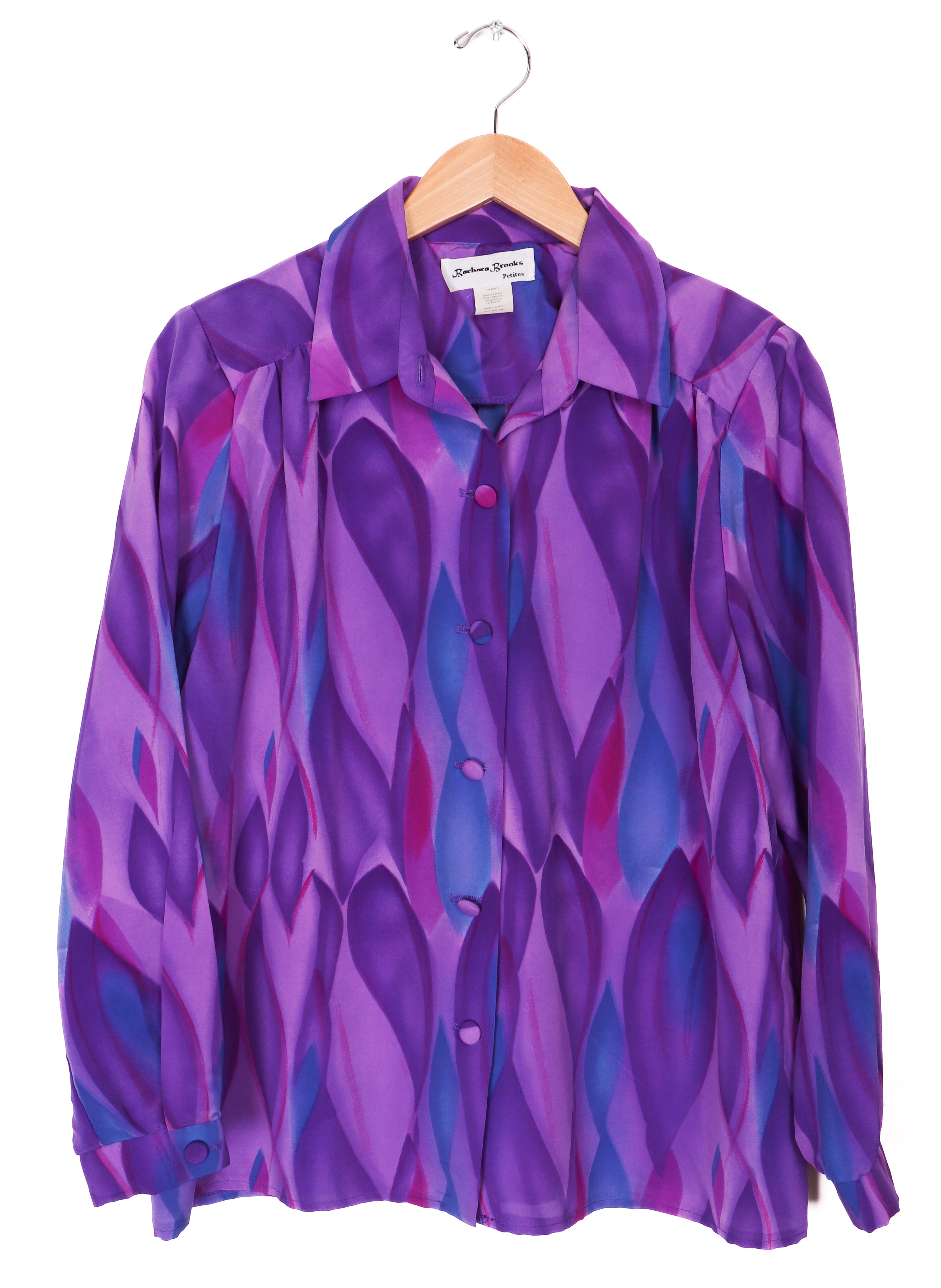 80s-90s Barbara Brooks Funky Purple Blouse