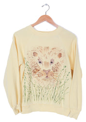 80s-90s Alison Craig Yellow Hand Drawn Lion Crewneck