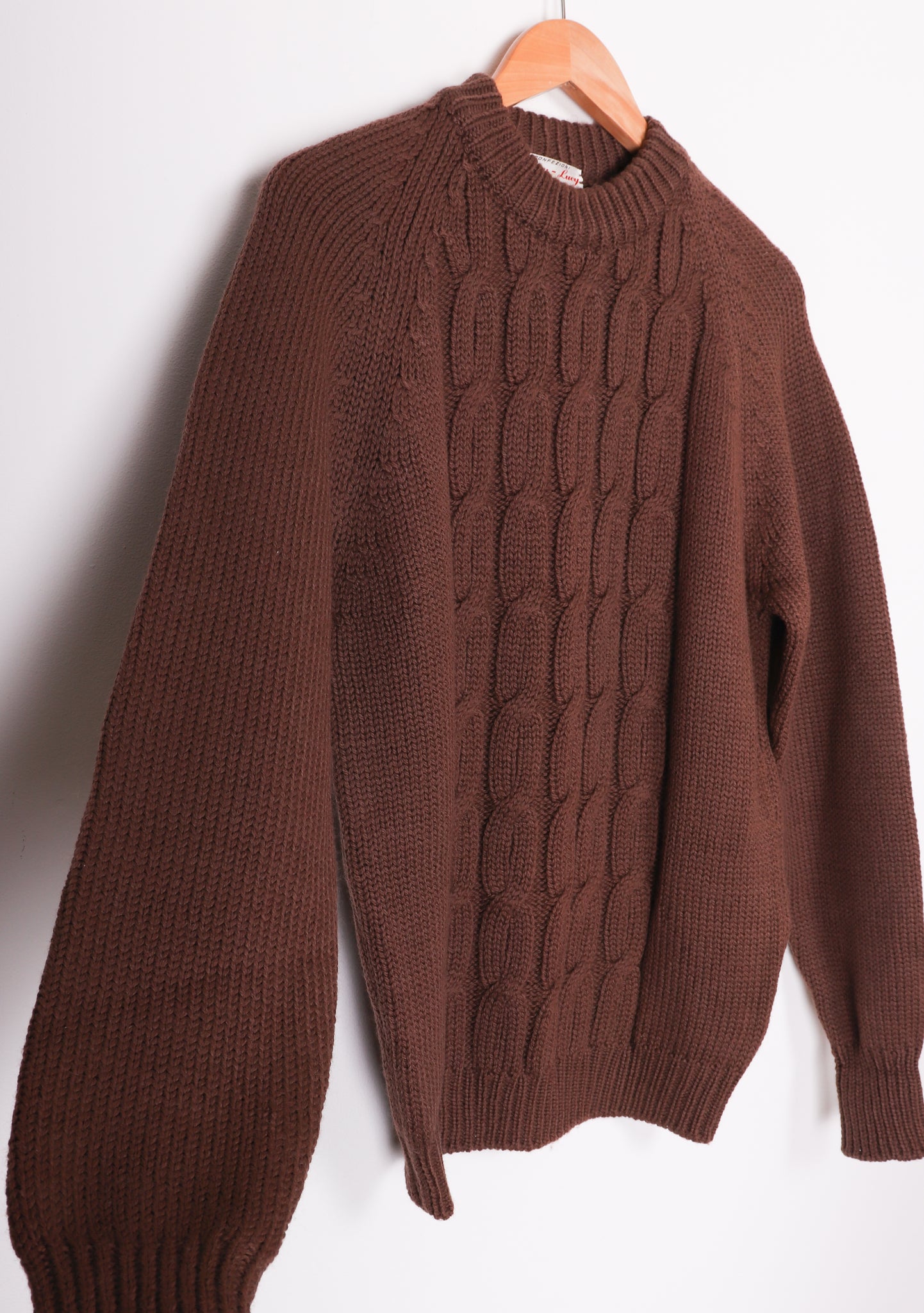80s-90s Confezioni Italy Mary Lucy Brown Wool Blend Sweater