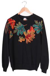 80s-90s Jerzees Fall leaves Black Crewneck