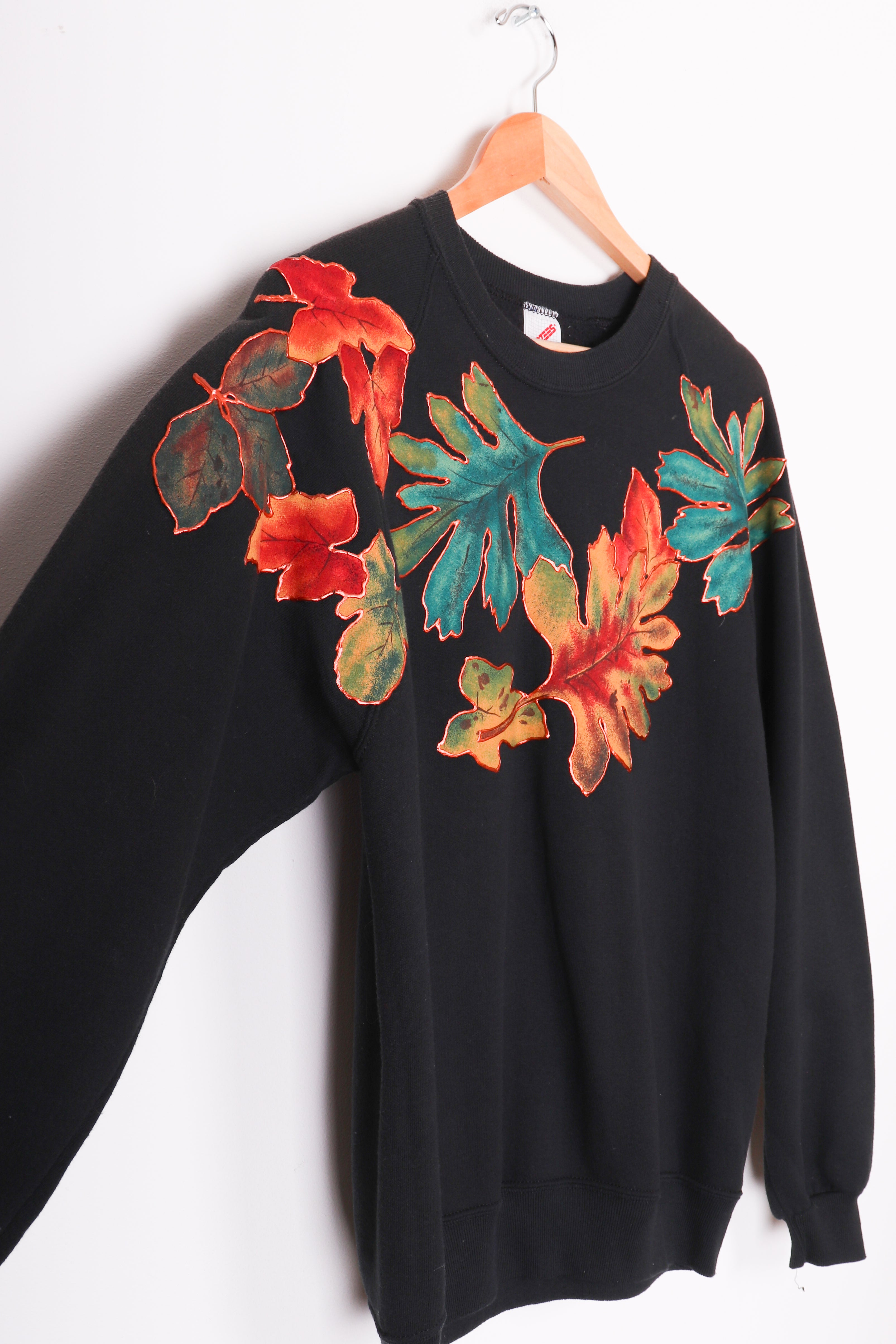 80s-90s Jerzees Fall leaves Black Crewneck