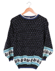 80s-90s G.F.C. Ltd. Blue and Black Swan Sweater