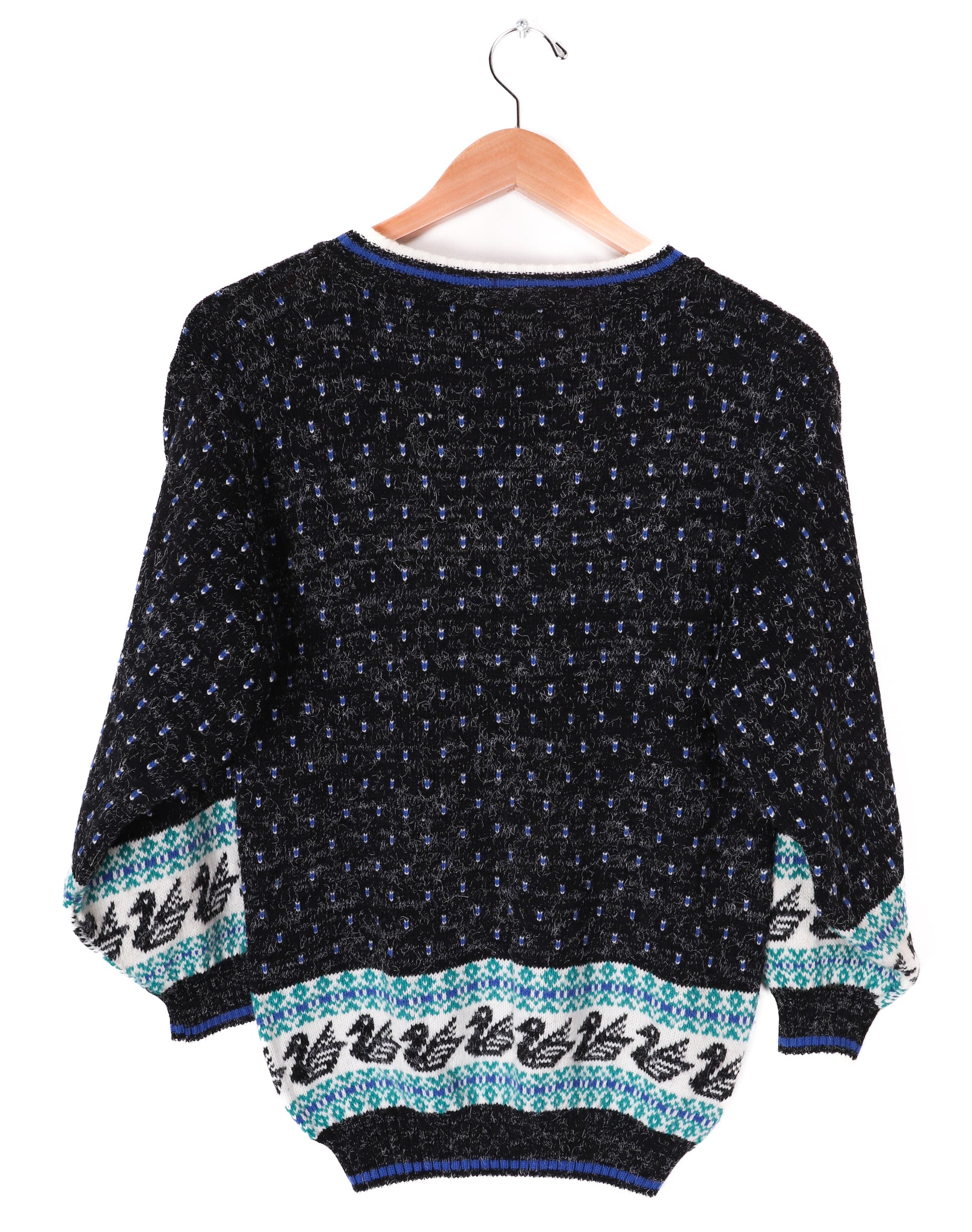 80s-90s G.F.C. Ltd. Blue and Black Swan Sweater