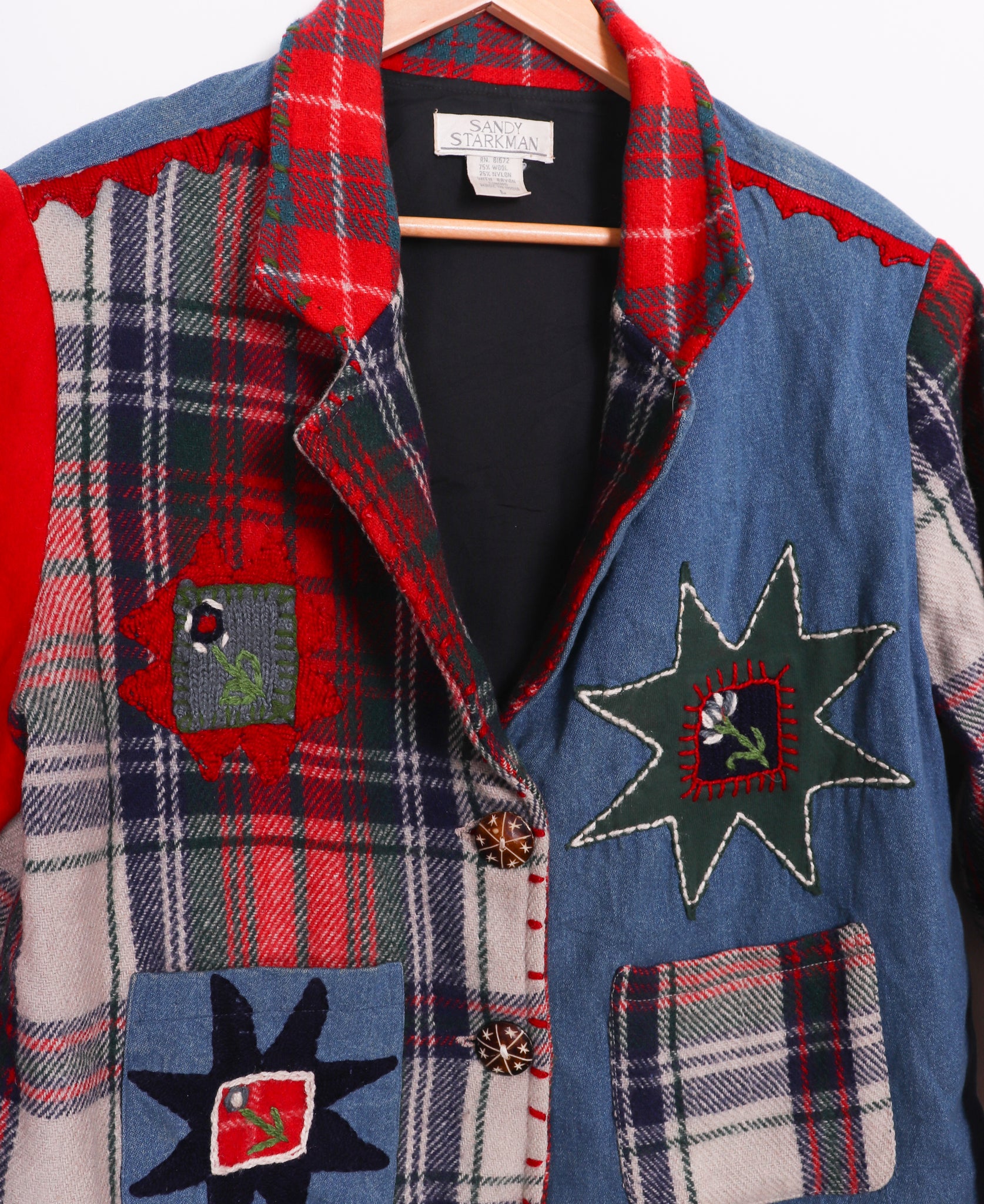 Sandy Starkman Funky Wool Plaid Holiday Jacket