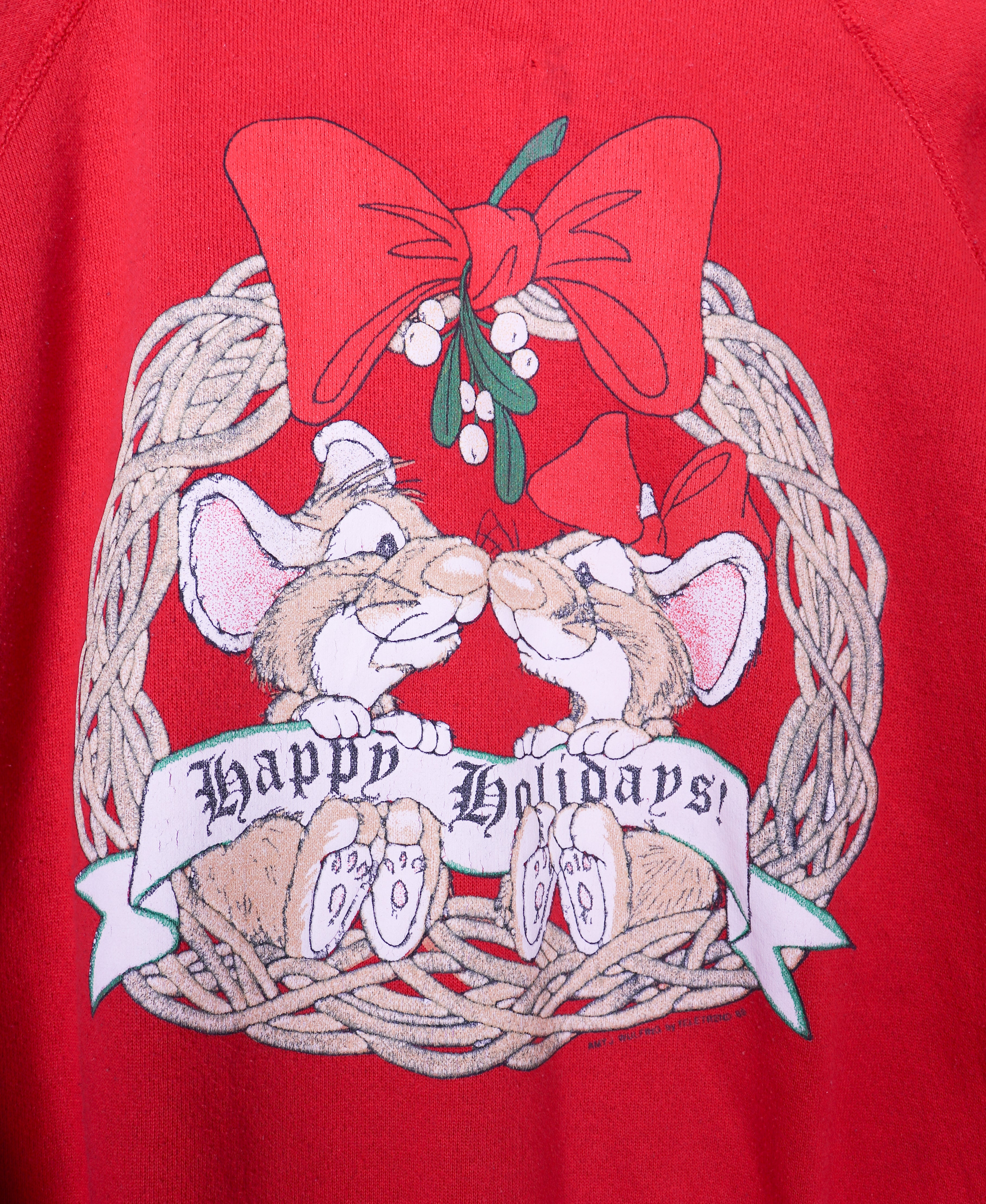 Early 90s Tultex "Happy Holidays" Mice Crewneck