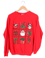 80s Christmas Images Grid Crewneck