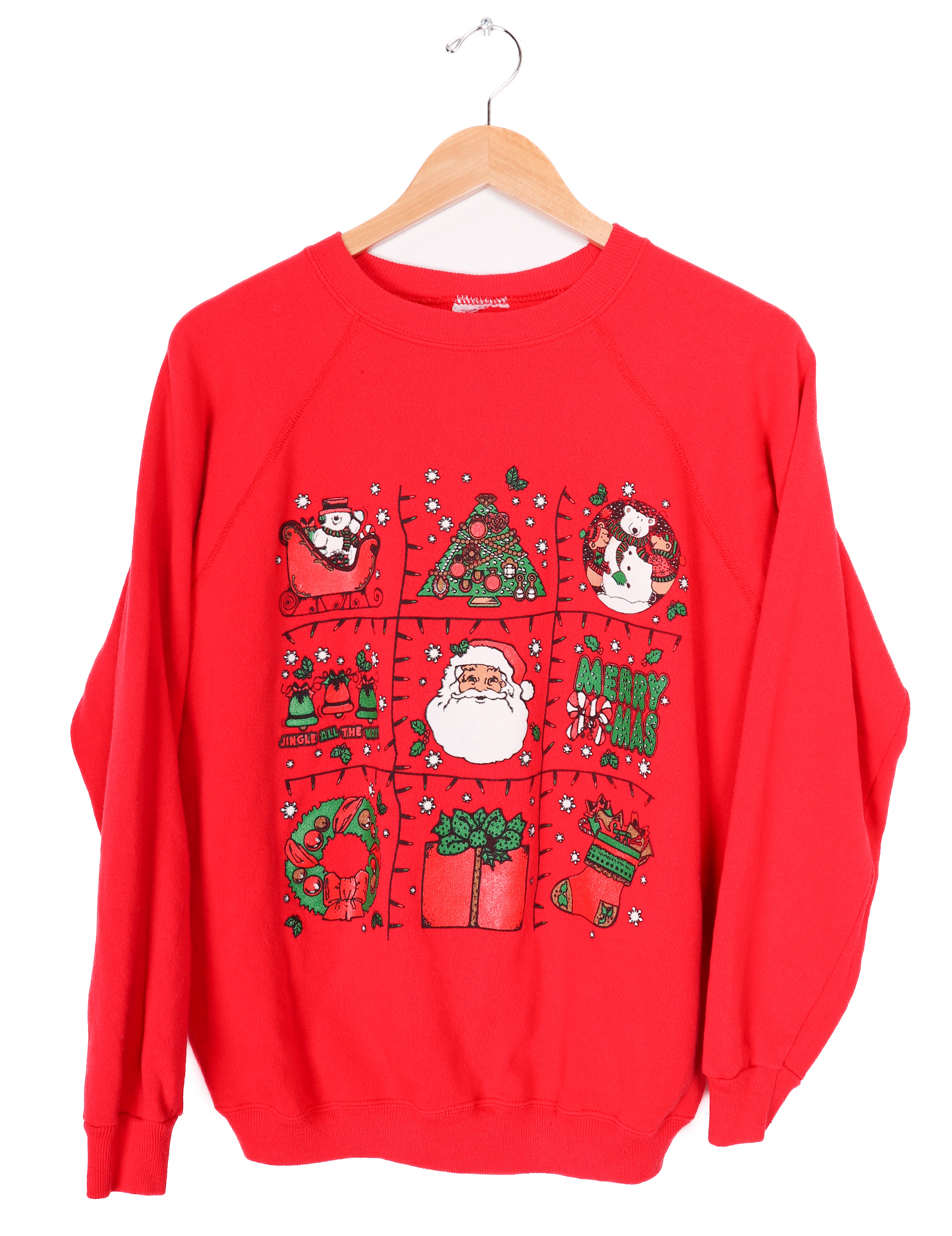 80s Christmas Images Grid Crewneck