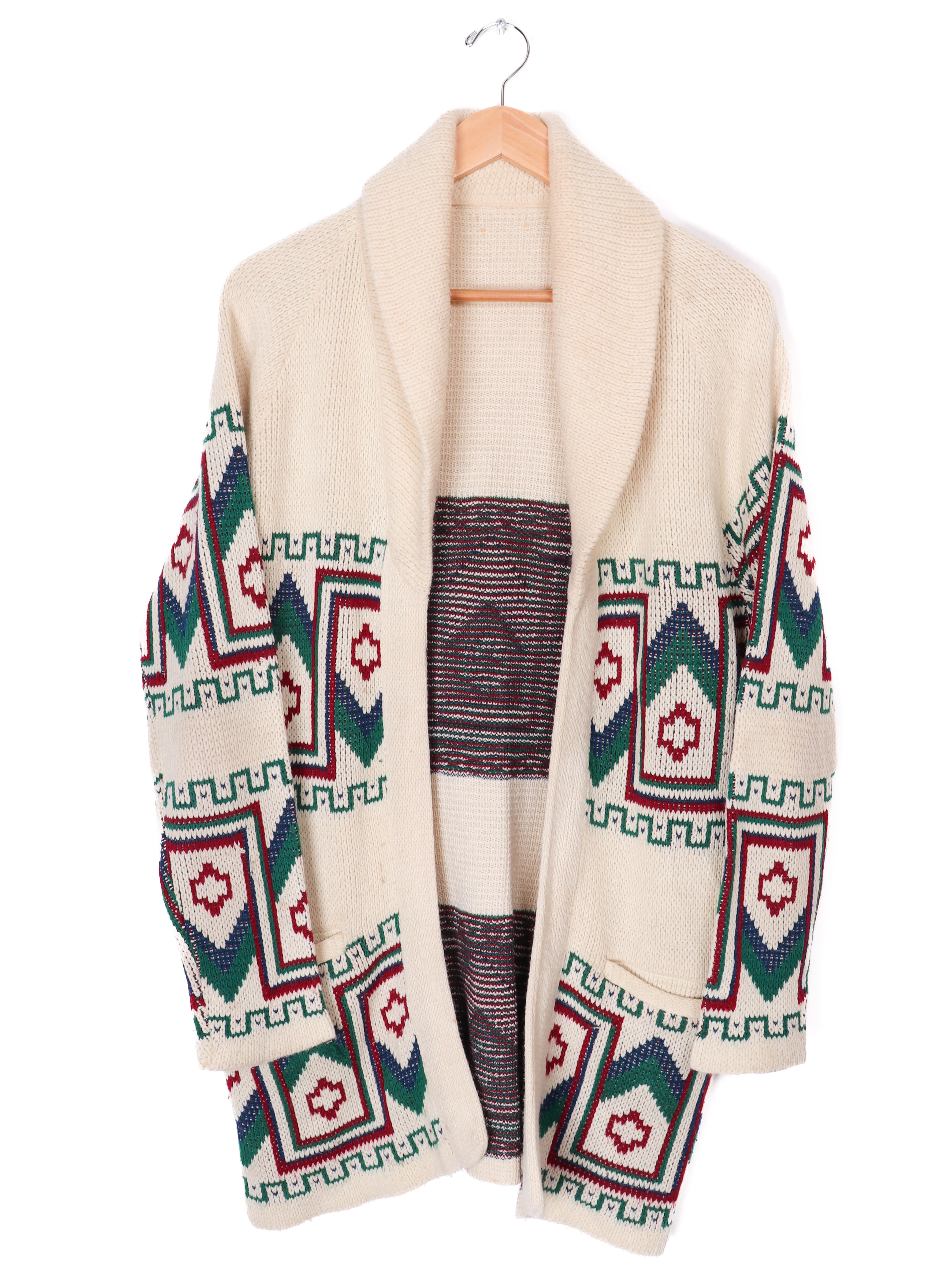 Vintage Aztec Designs Knit Sweater Cardigan