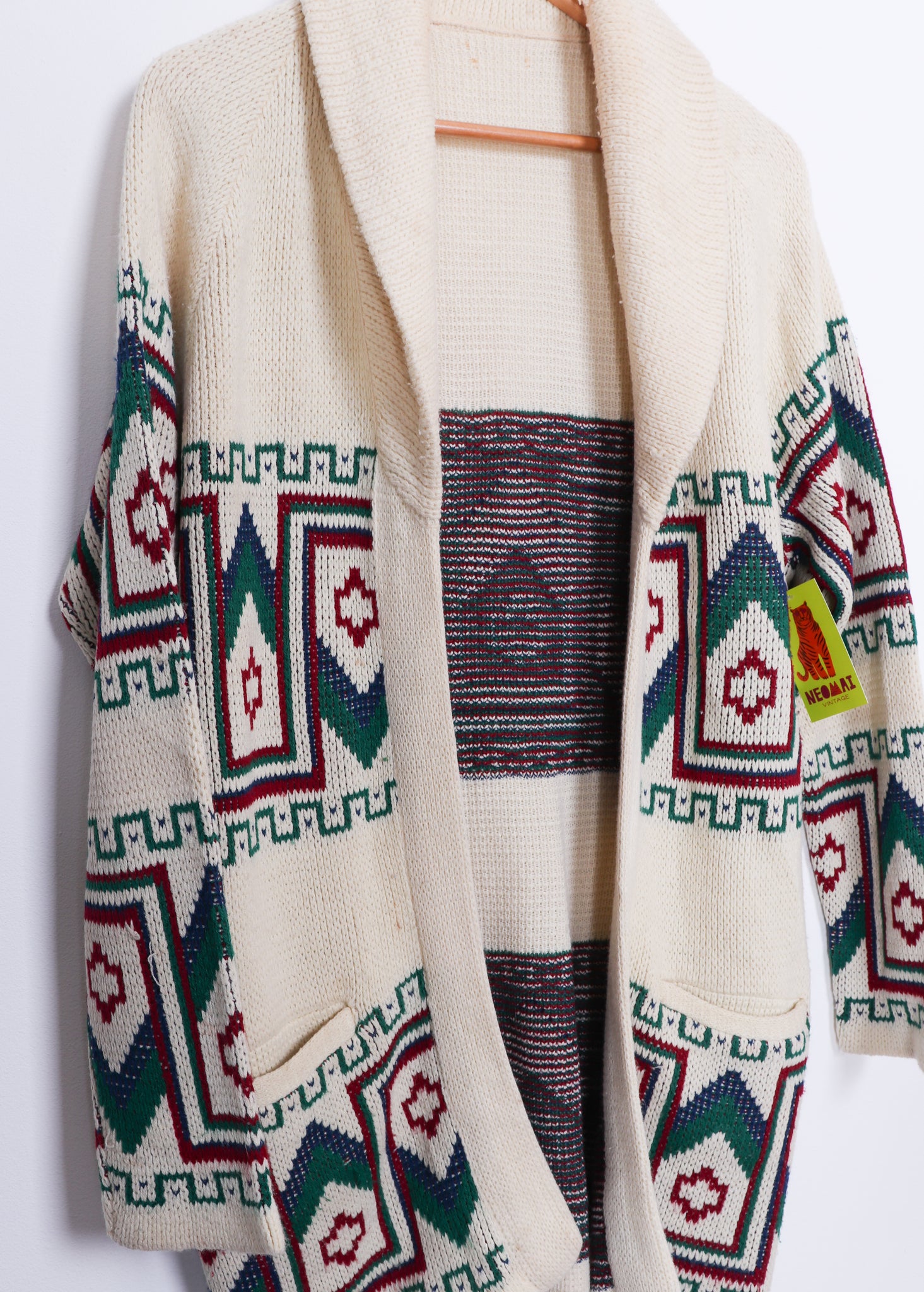 Vintage Aztec Designs Knit Sweater Cardigan