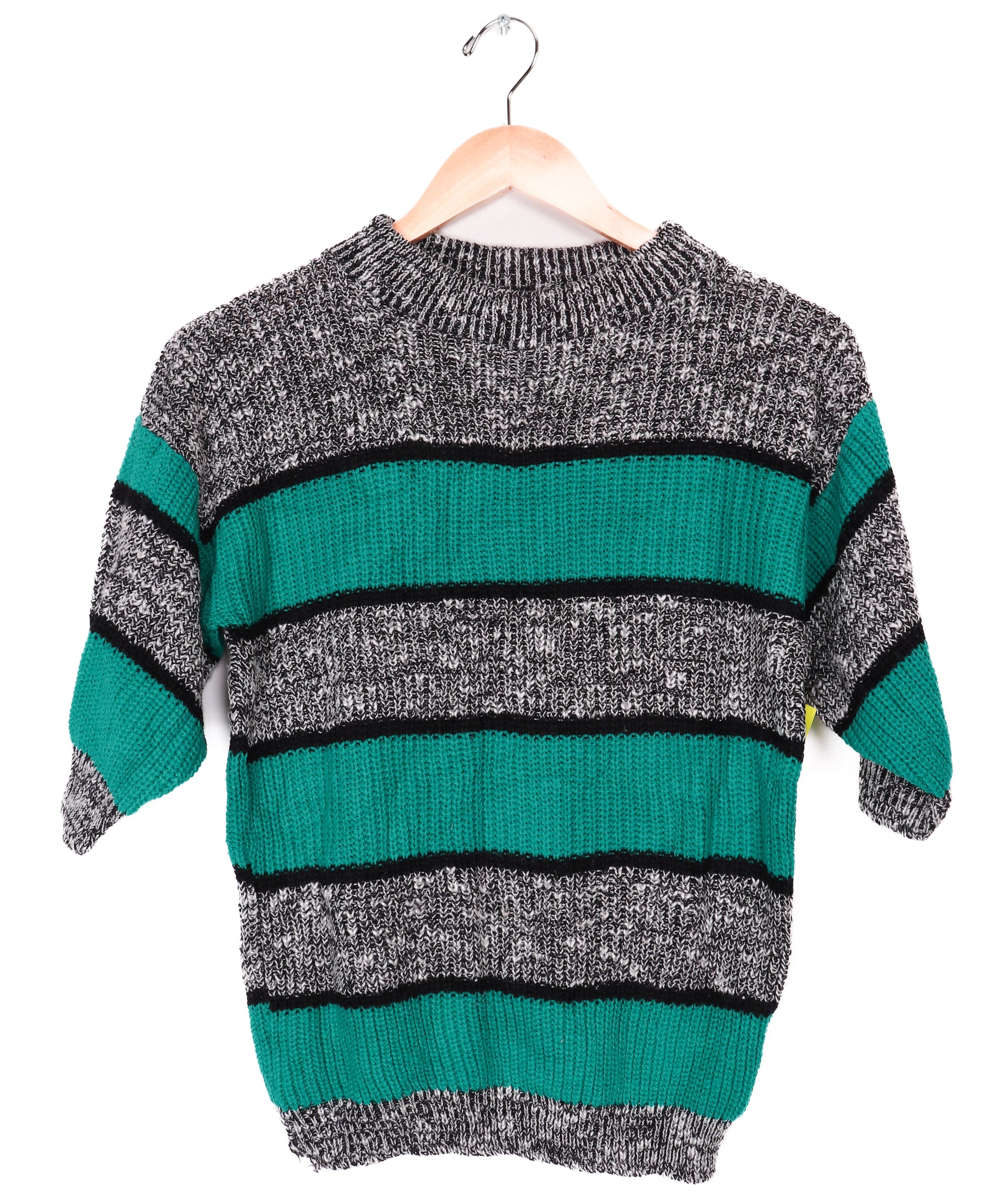 90s Adele Knitwear Teal Striped Sweater Top