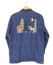 Christopher & Banks Embroidered Winter Forest Long Denim Jacket