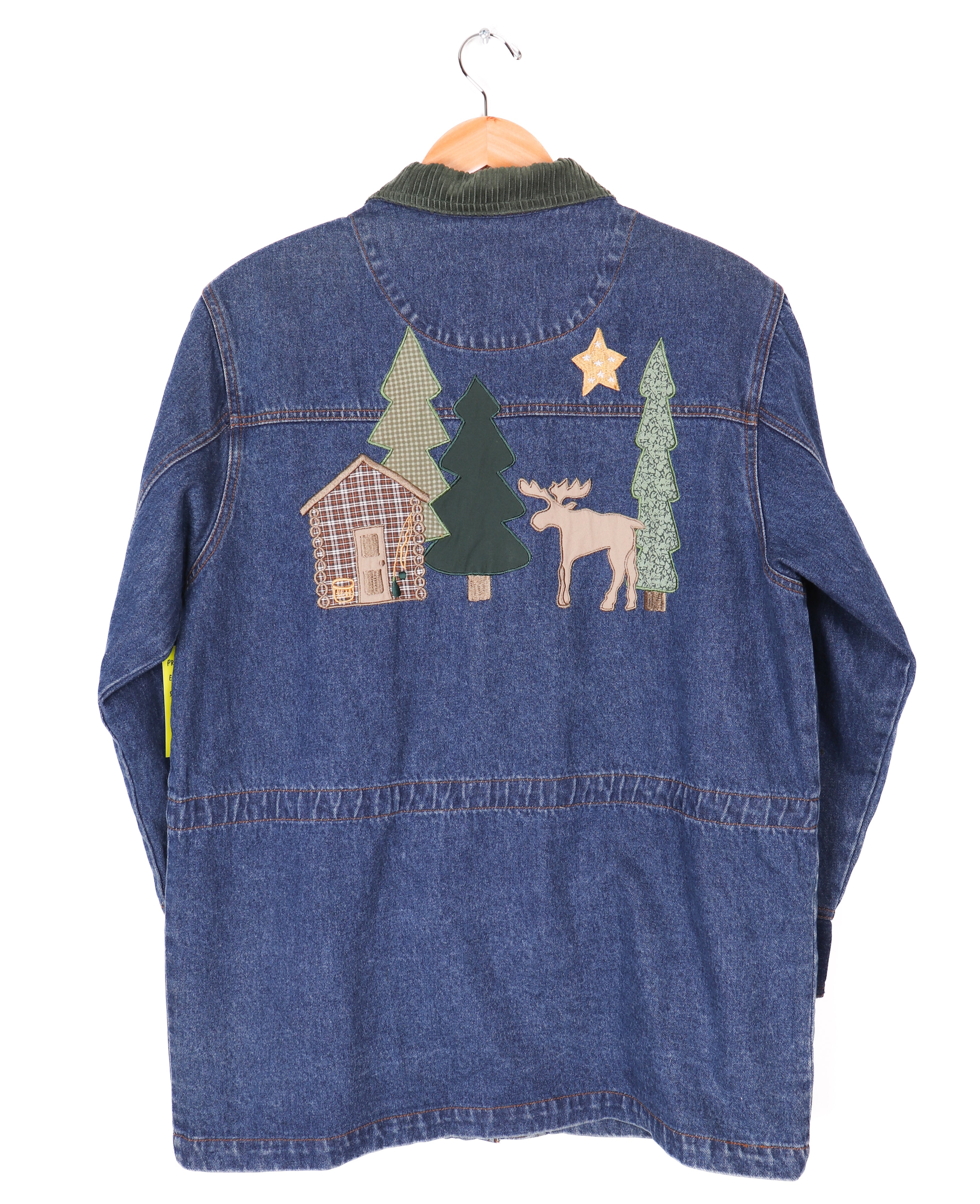 Christopher & Banks Embroidered Winter Forest Long Denim Jacket