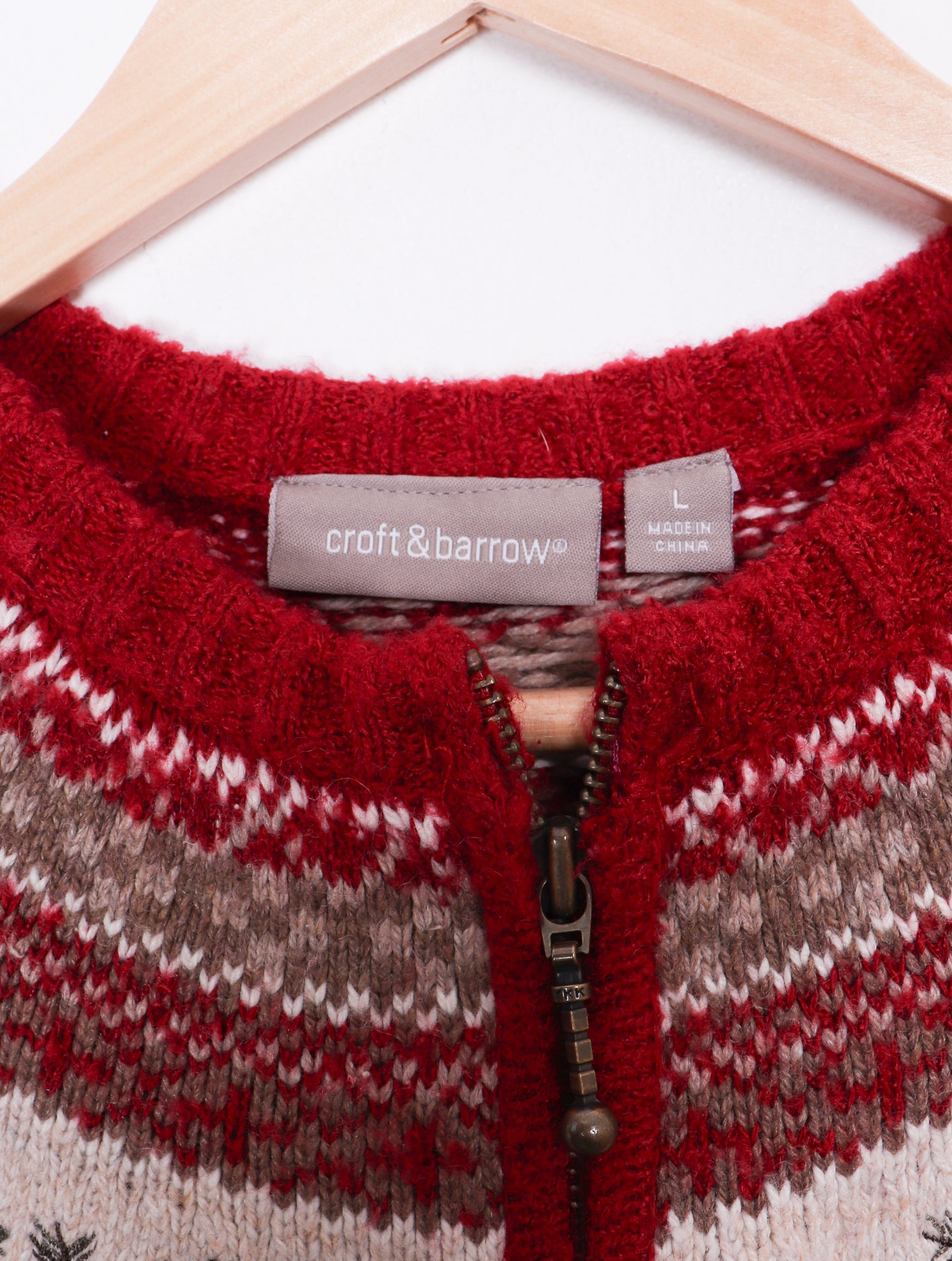 Croft & Barrow Red Zip-Up Sweater