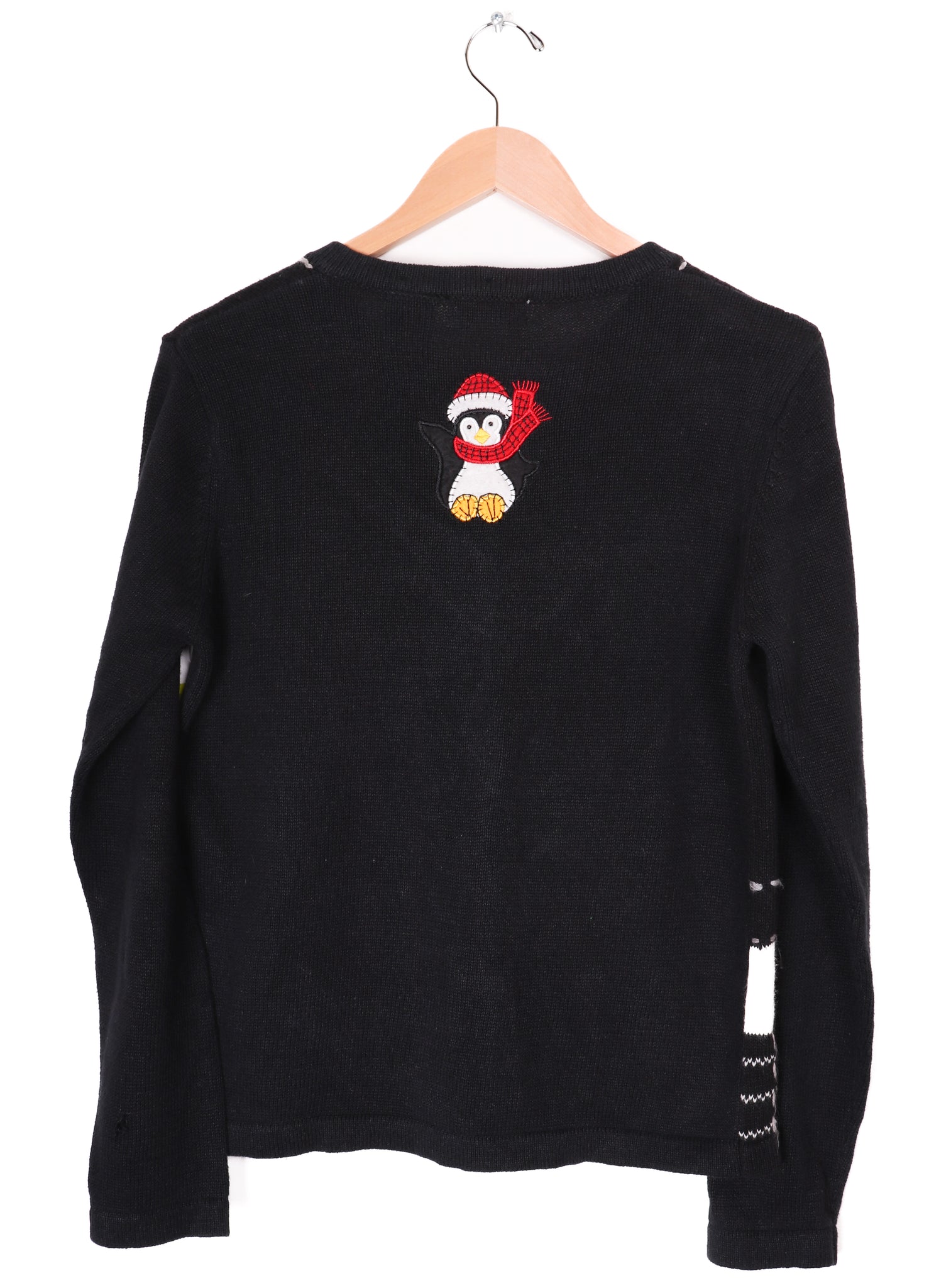 White Stag Adorable Penguins Black Sweater