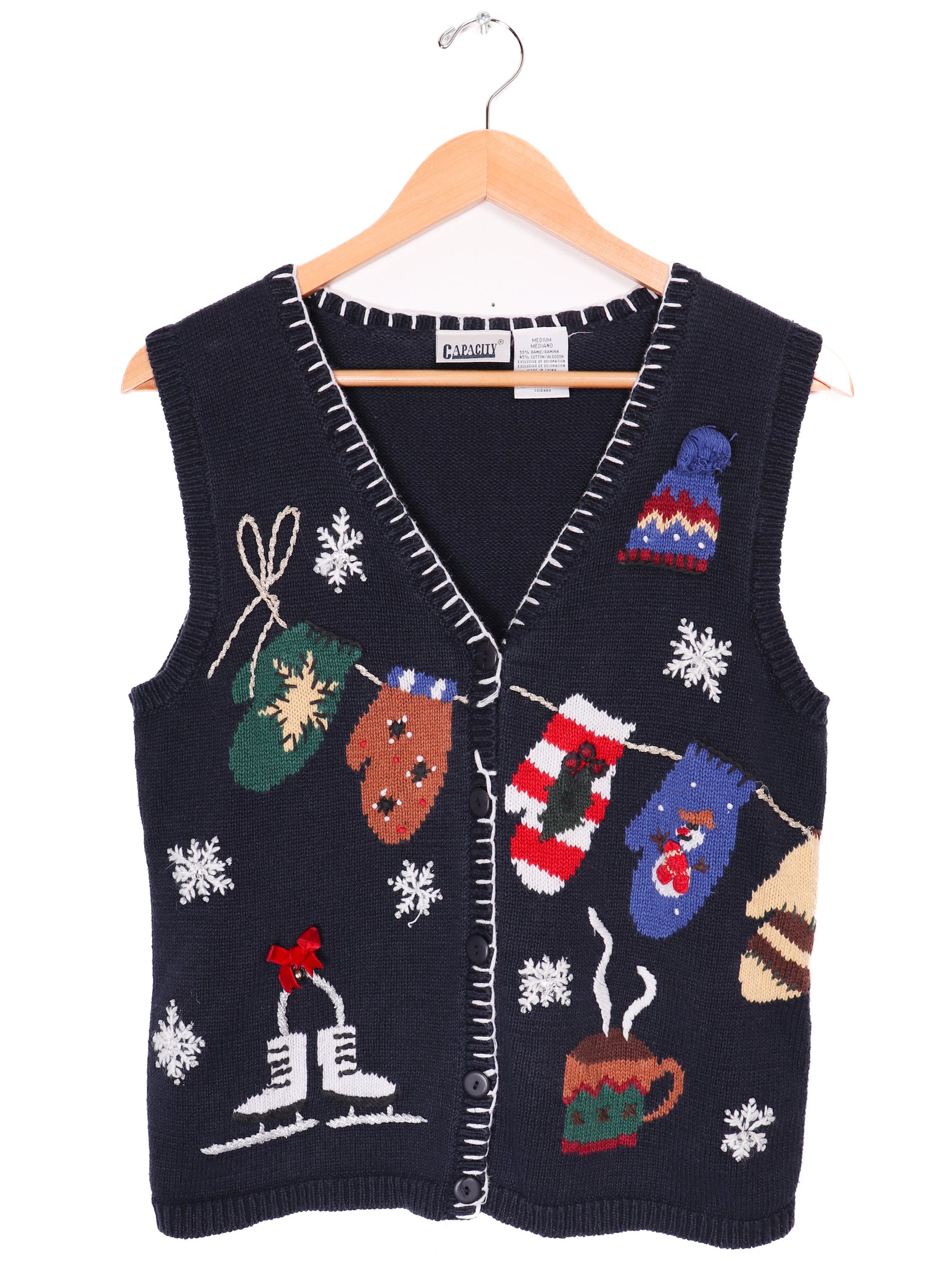 Capacity Embroidered Winter Sweater Vest