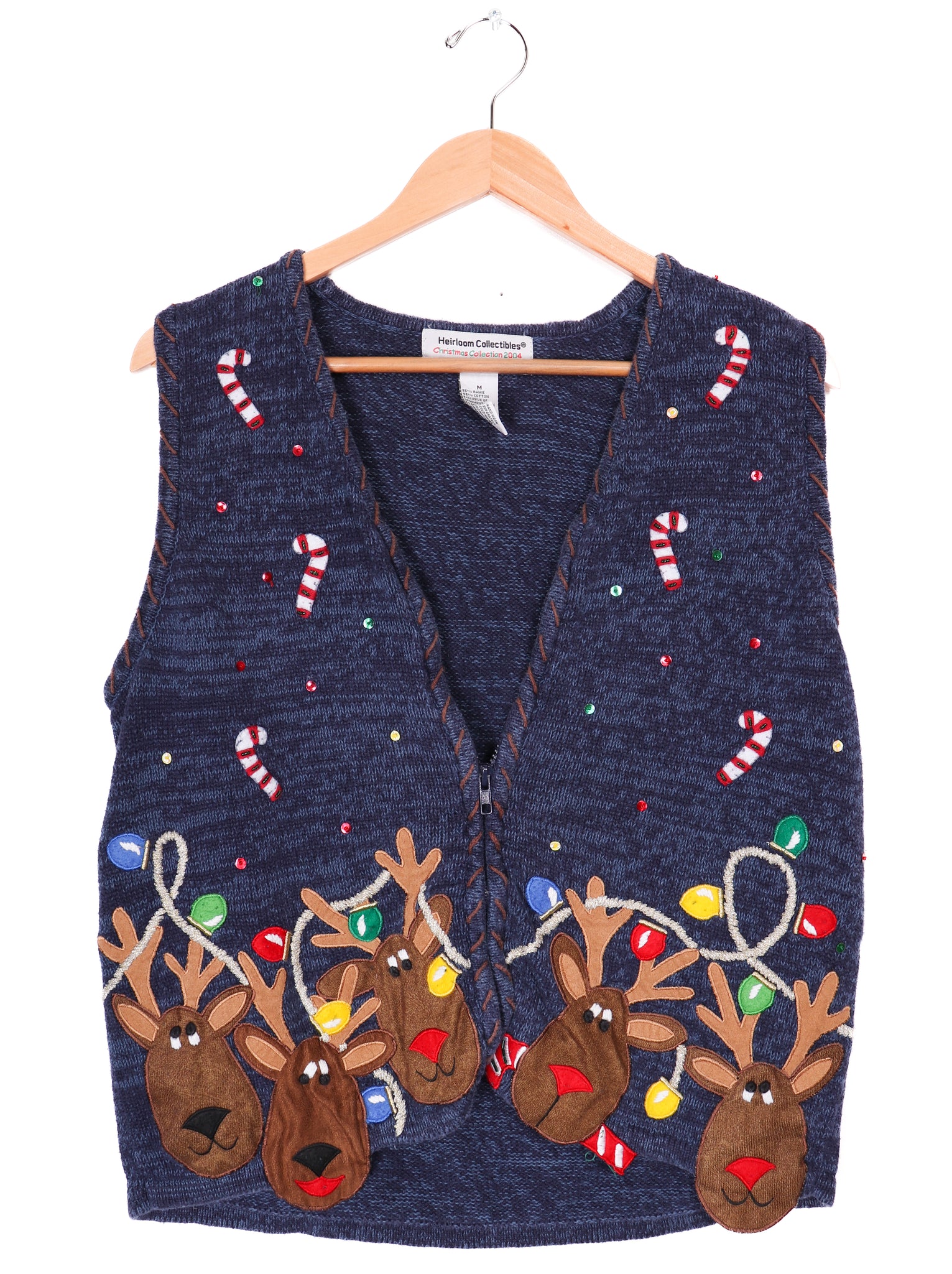 2004 Heirloom Collectibles Fun Reindeers Sweater Vest
