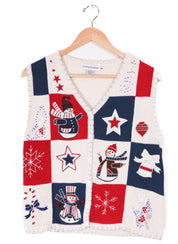 Compliments American Winter Snowmen Sweater Vest