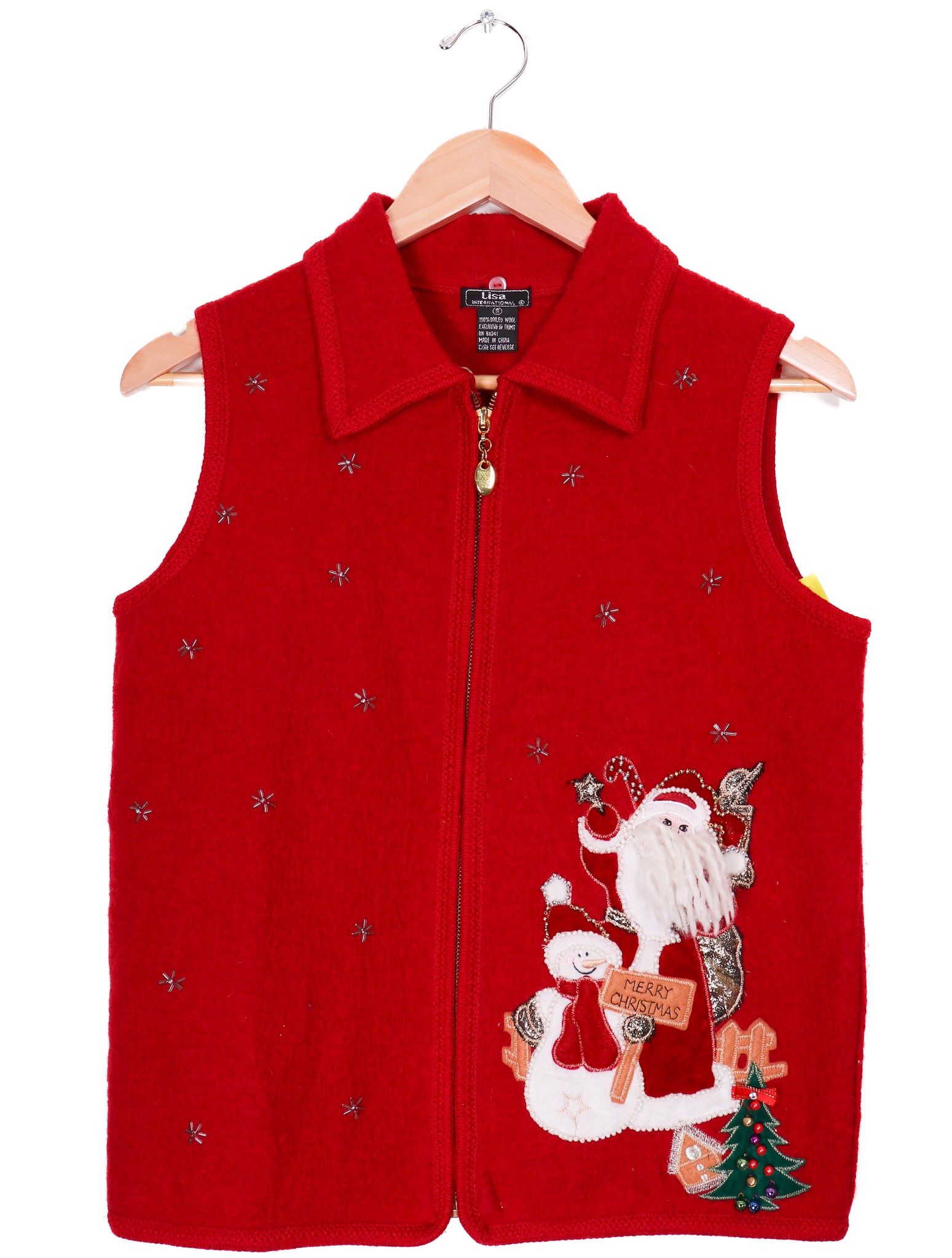Lisa International "Merry Christmas" from Frosty and Santa Vest