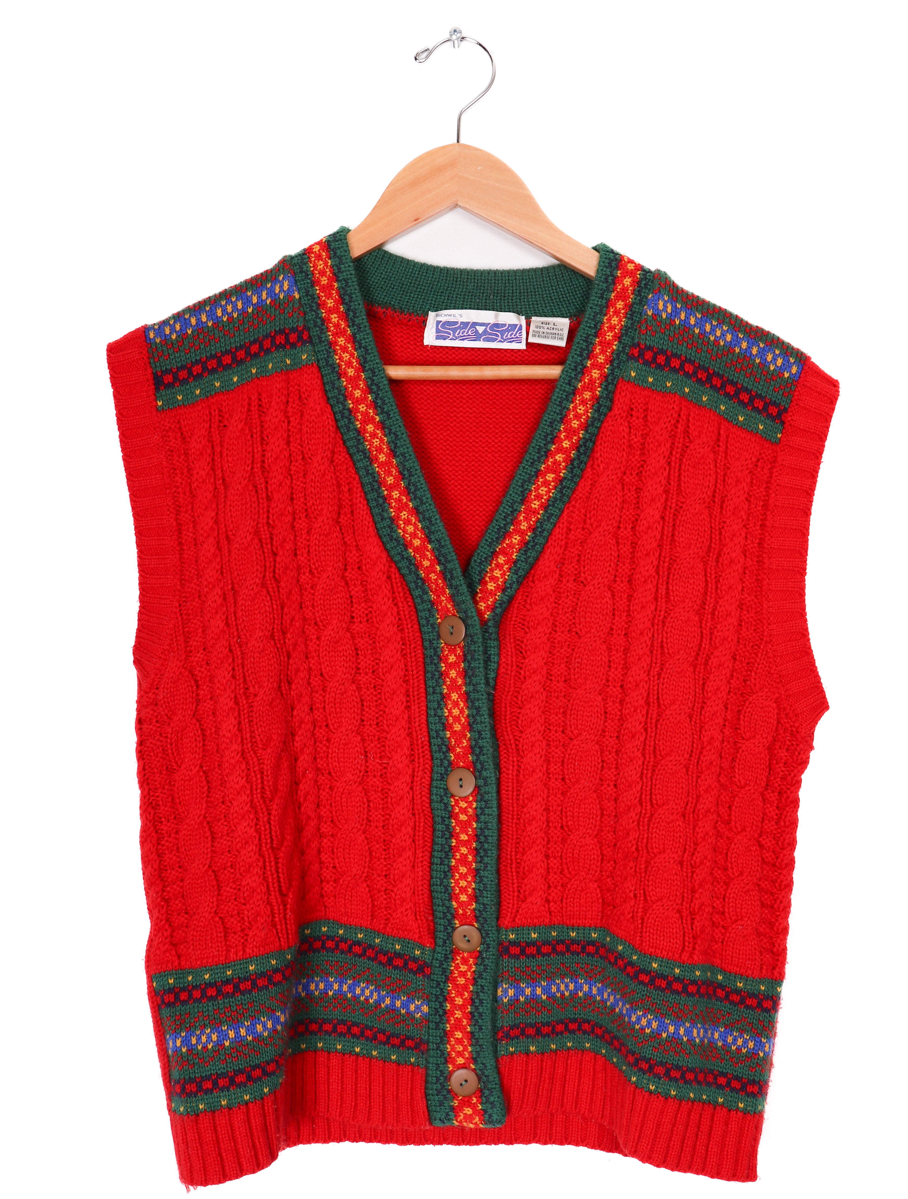 90s Side By Side Holiday Sweater Vest