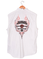 Harley Davidson White Denim Vest