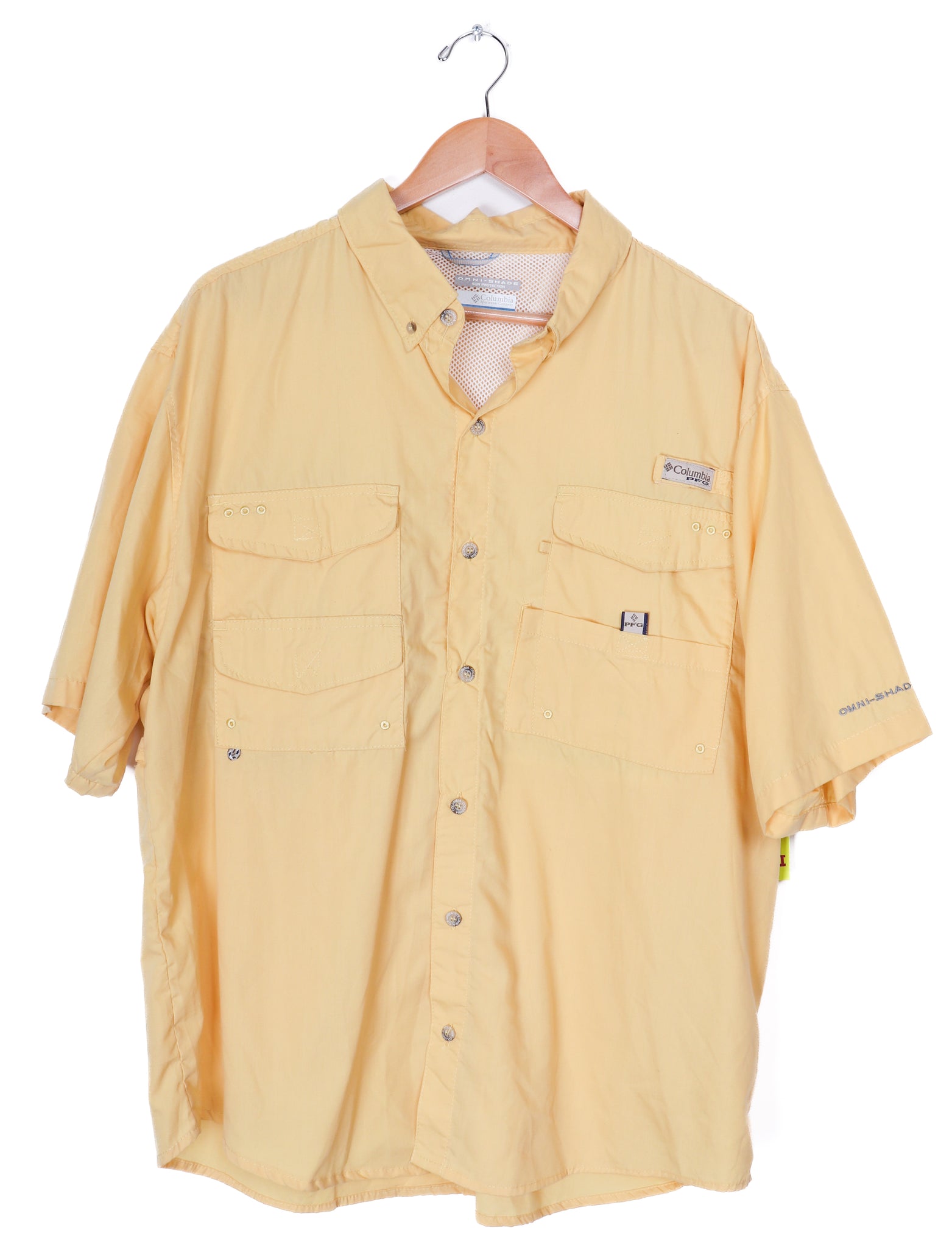 Columbia Sun Protection Yellow Button Up