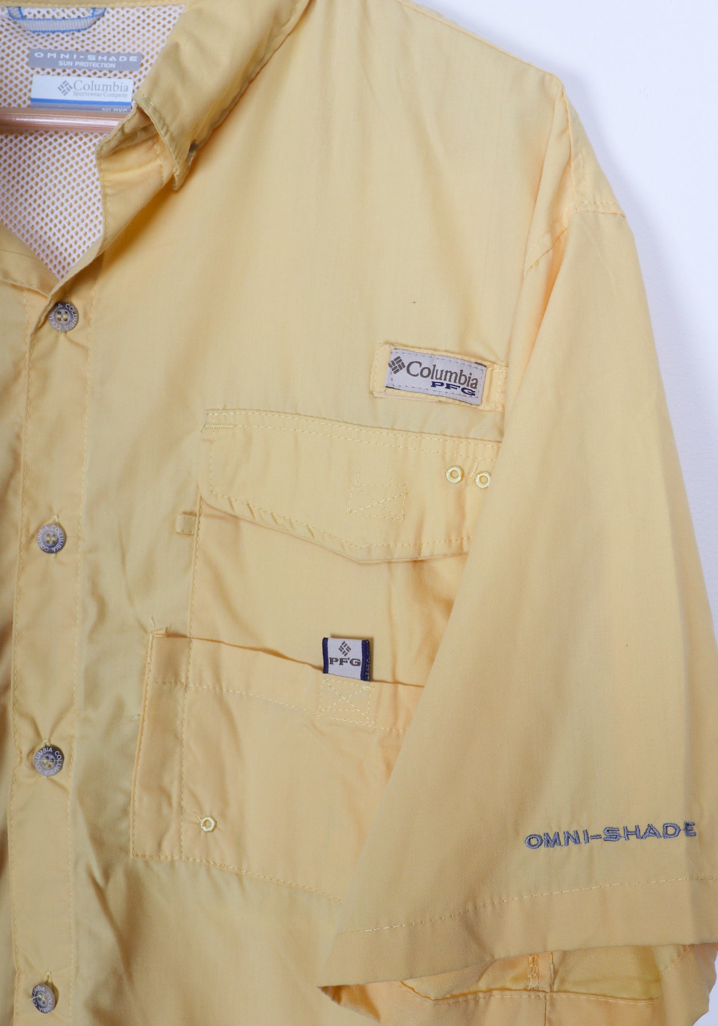 Columbia Sun Protection Yellow Button Up