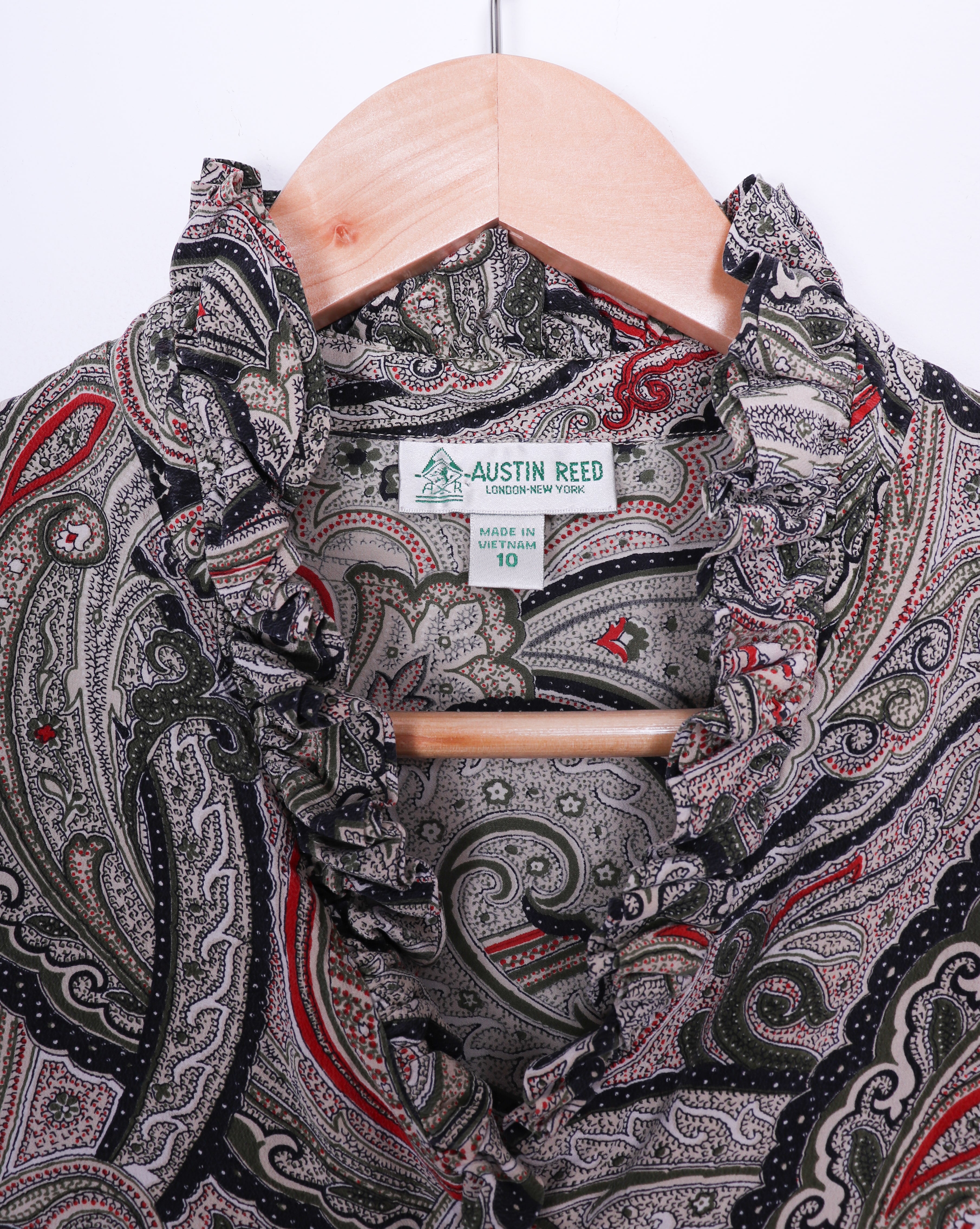 Vintage Austin Reed Green Paisley Blouse