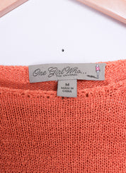 One Girl Who... Tight Knit Orange Sweater Top