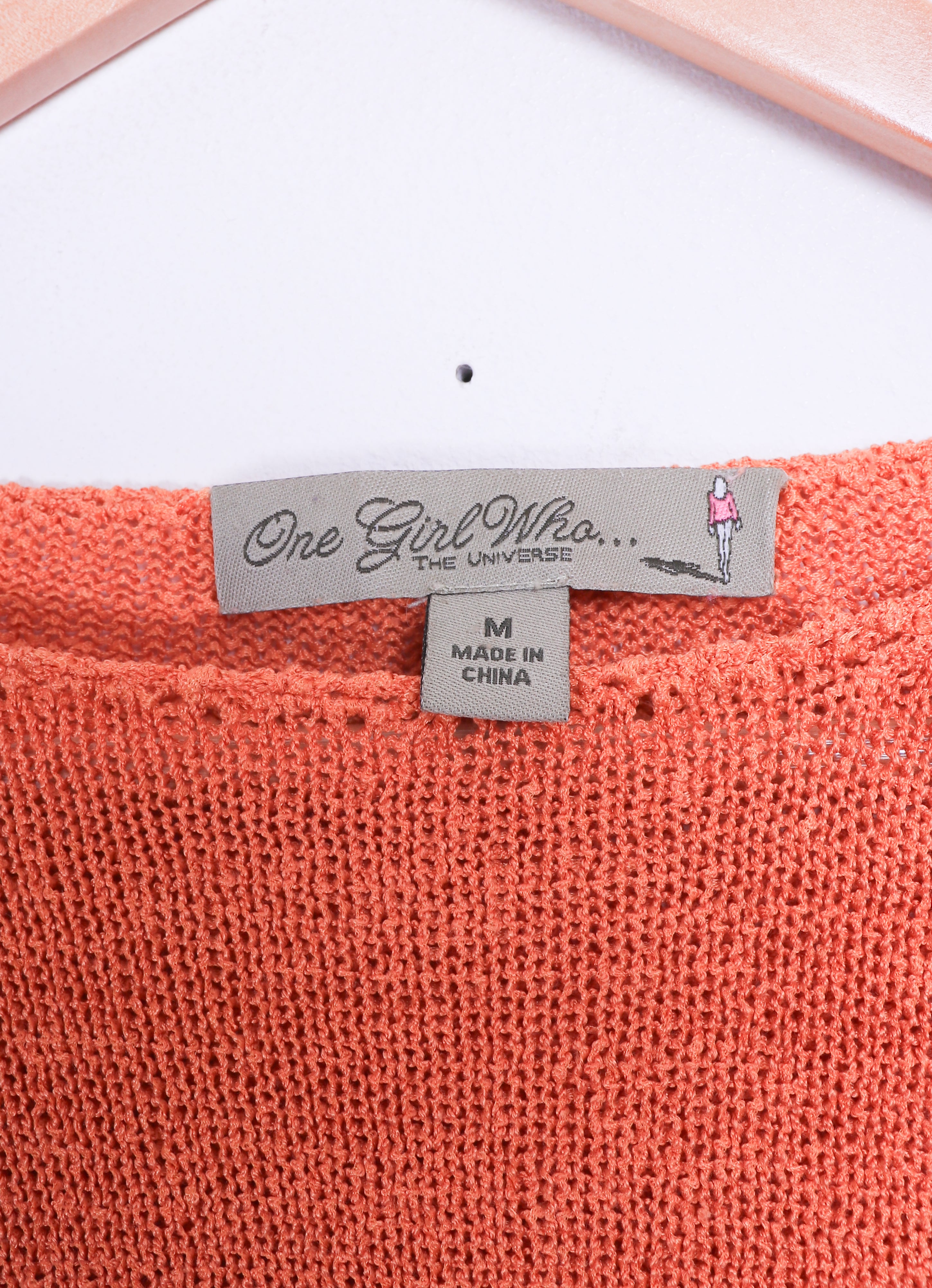 One Girl Who... Tight Knit Orange Sweater Top