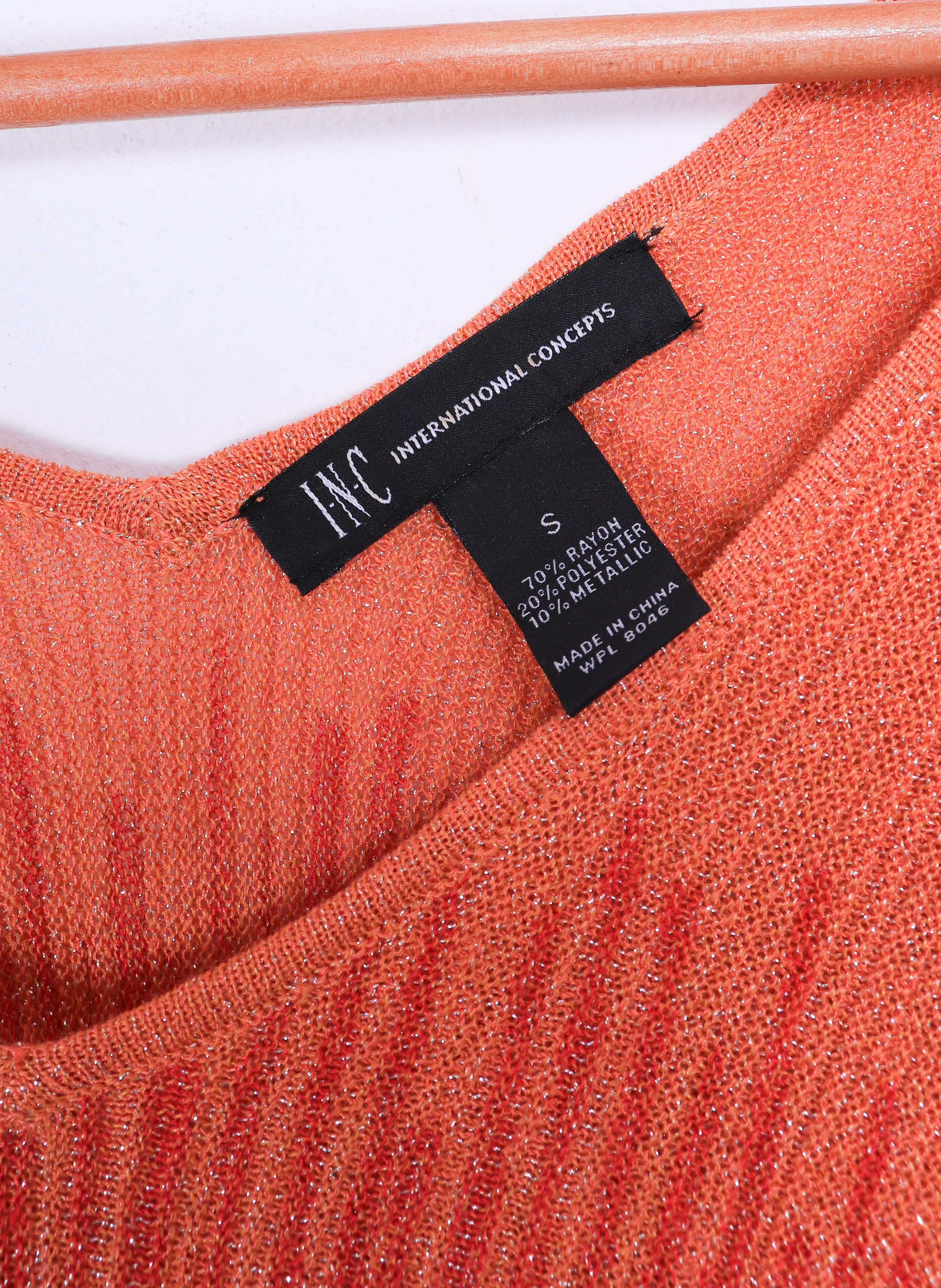 I.N.C Funky Orange Glittery Sweater Top