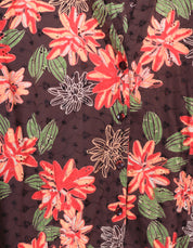 Erika Red and Orange Floral Brown Blouse