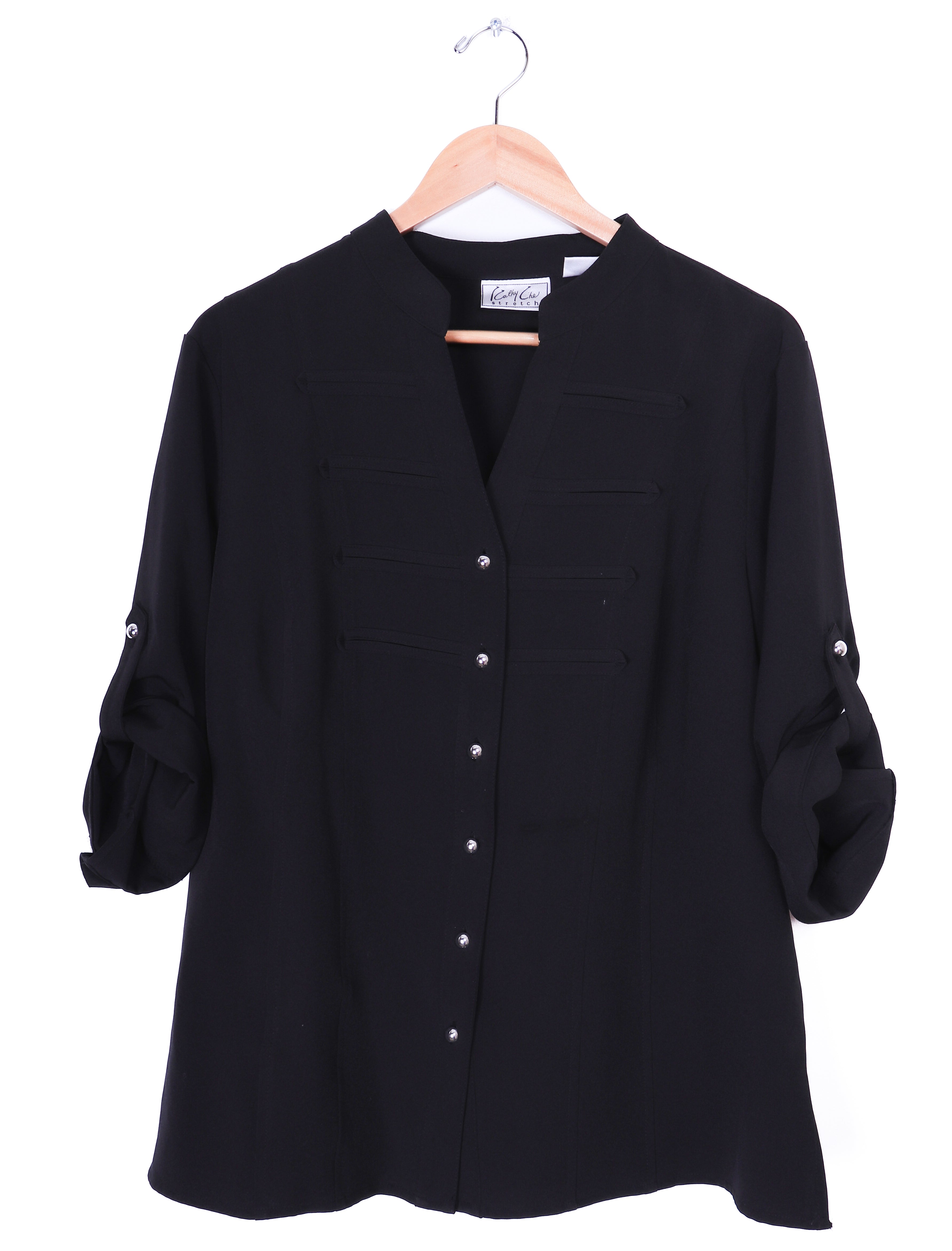 80-90s Kathy Che Black Blouse