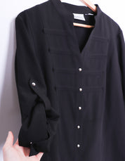 80-90s Kathy Che Black Blouse