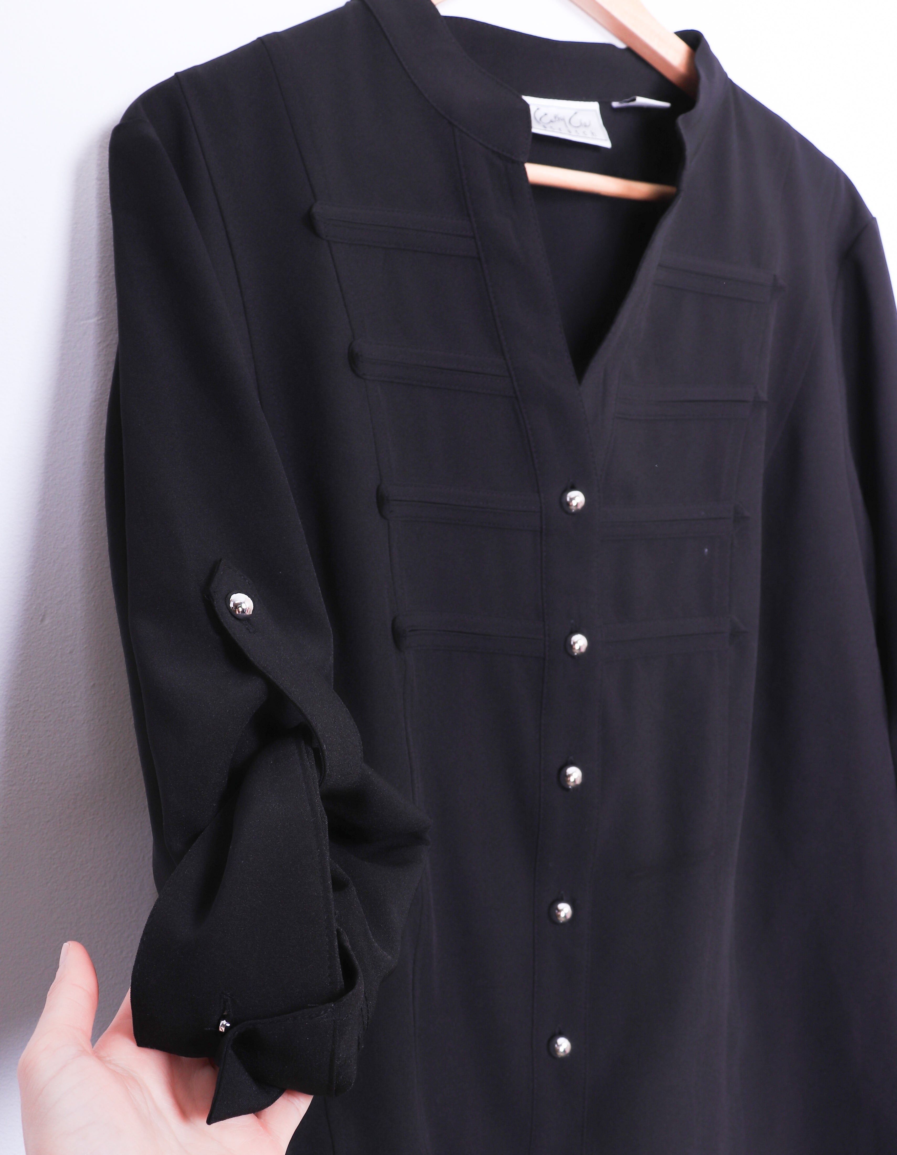 80-90s Kathy Che Black Blouse