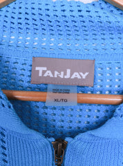 Tanjay Blue Knit Zip-Up Top