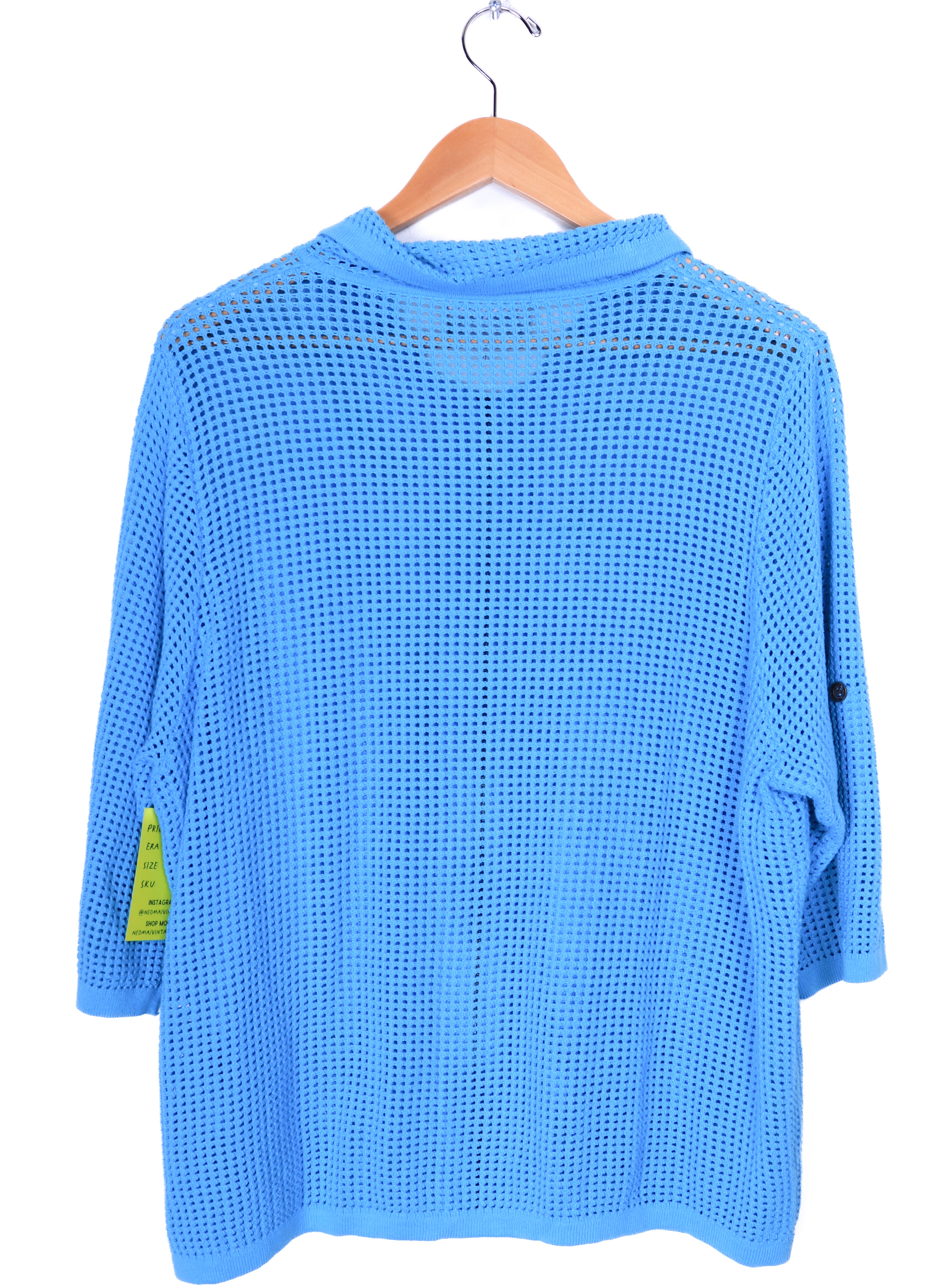 Tanjay Blue Knit Zip-Up Top