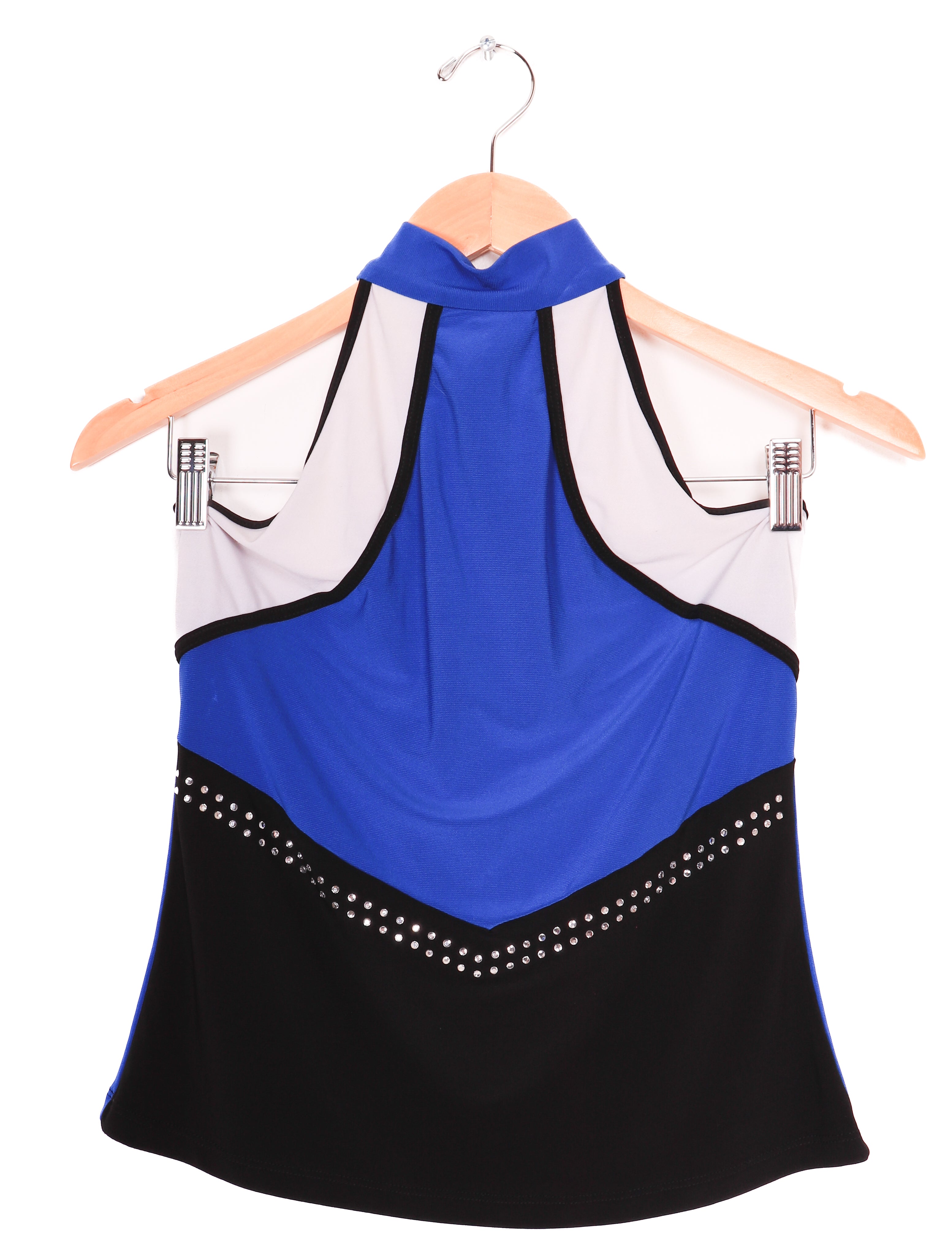 Vintage 80s Tag 1080 Blue and Black Halter Top