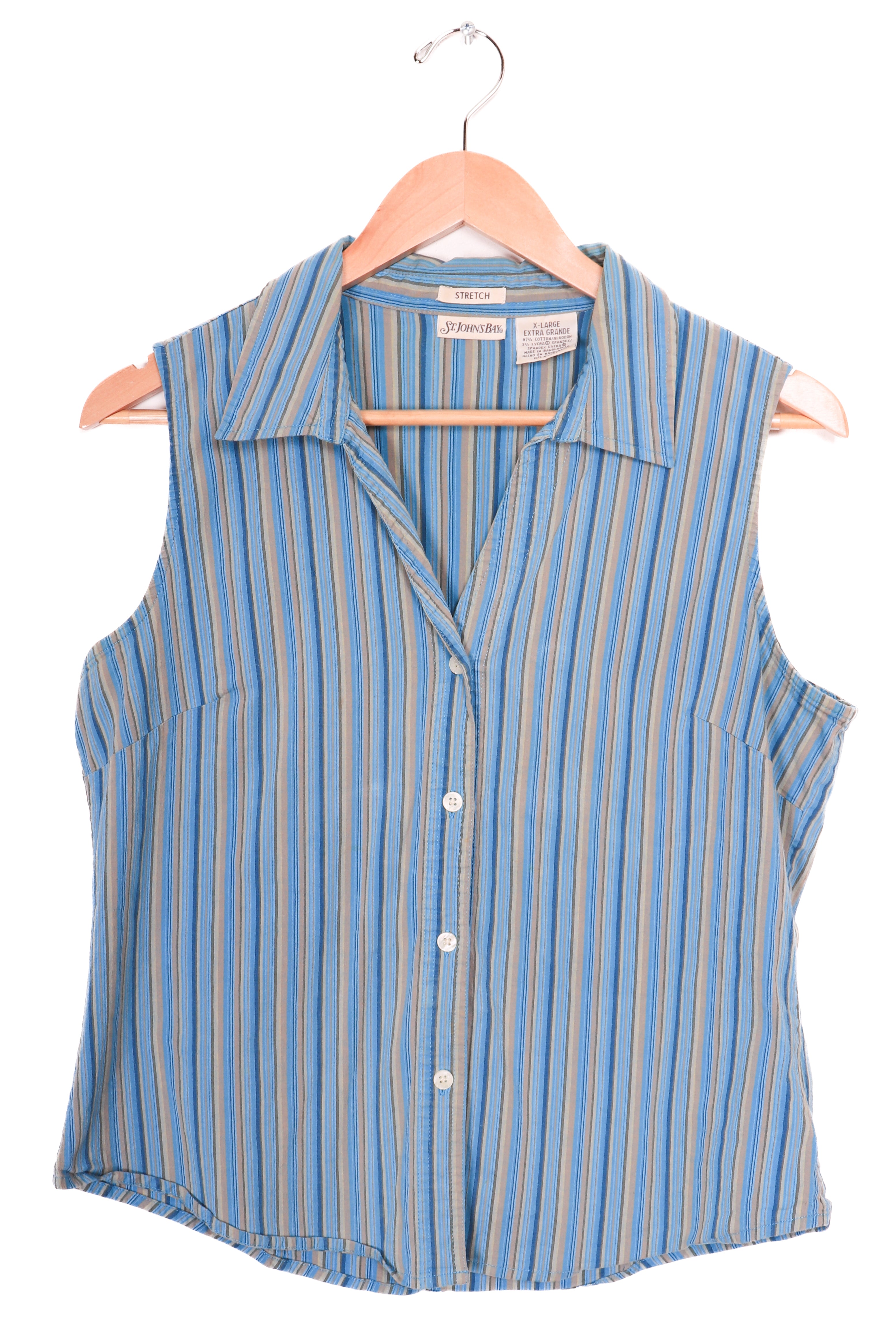 St. Johns Bay Blue Striped Preppy Vest