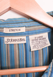 St. Johns Bay Blue Striped Preppy Vest