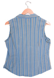 St. Johns Bay Blue Striped Preppy Vest