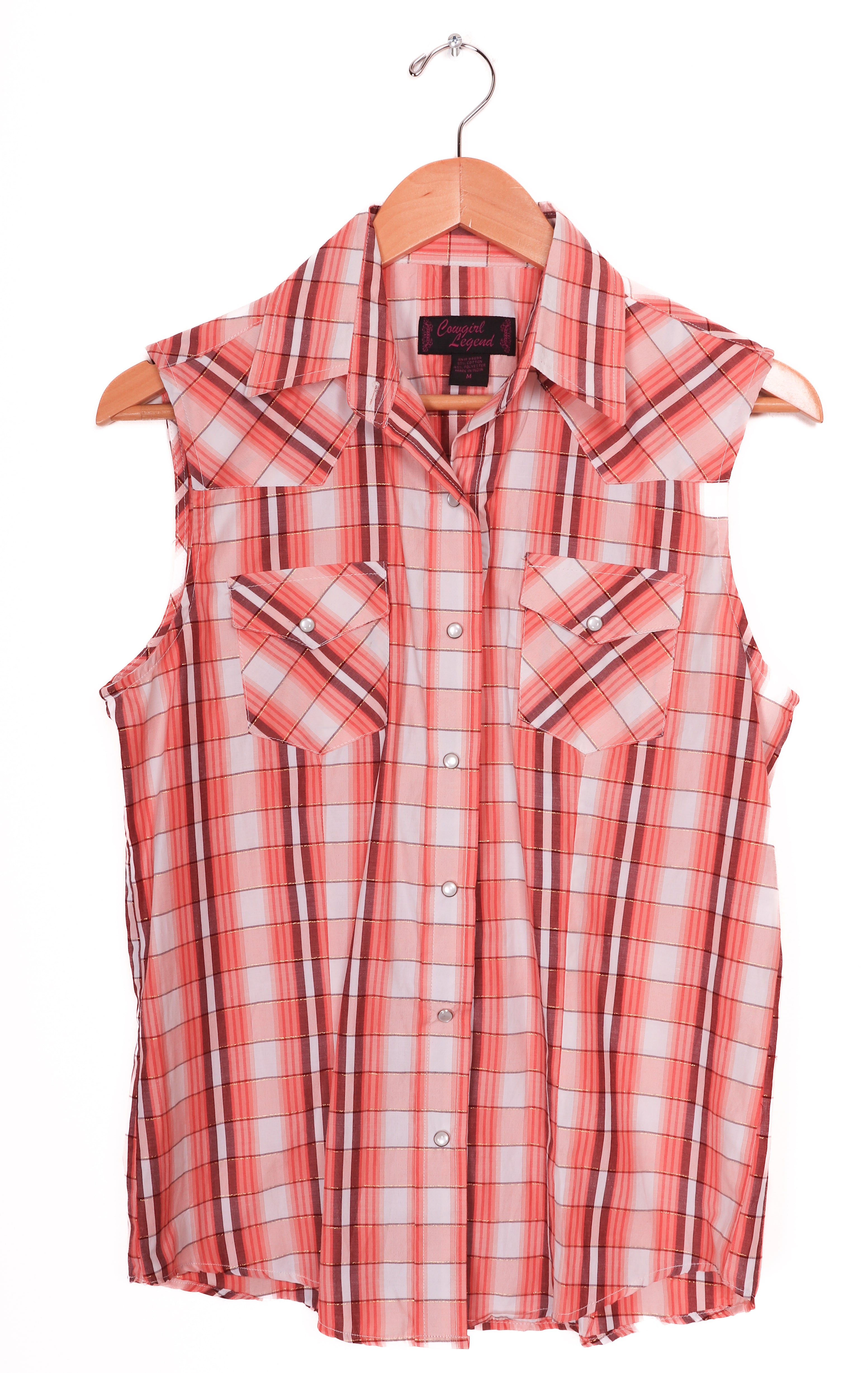 Cowgirl Legend Pink Plaid Vest