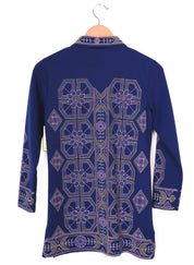 60s Caper-Mates Polyester Oriental Long Sleeve Top