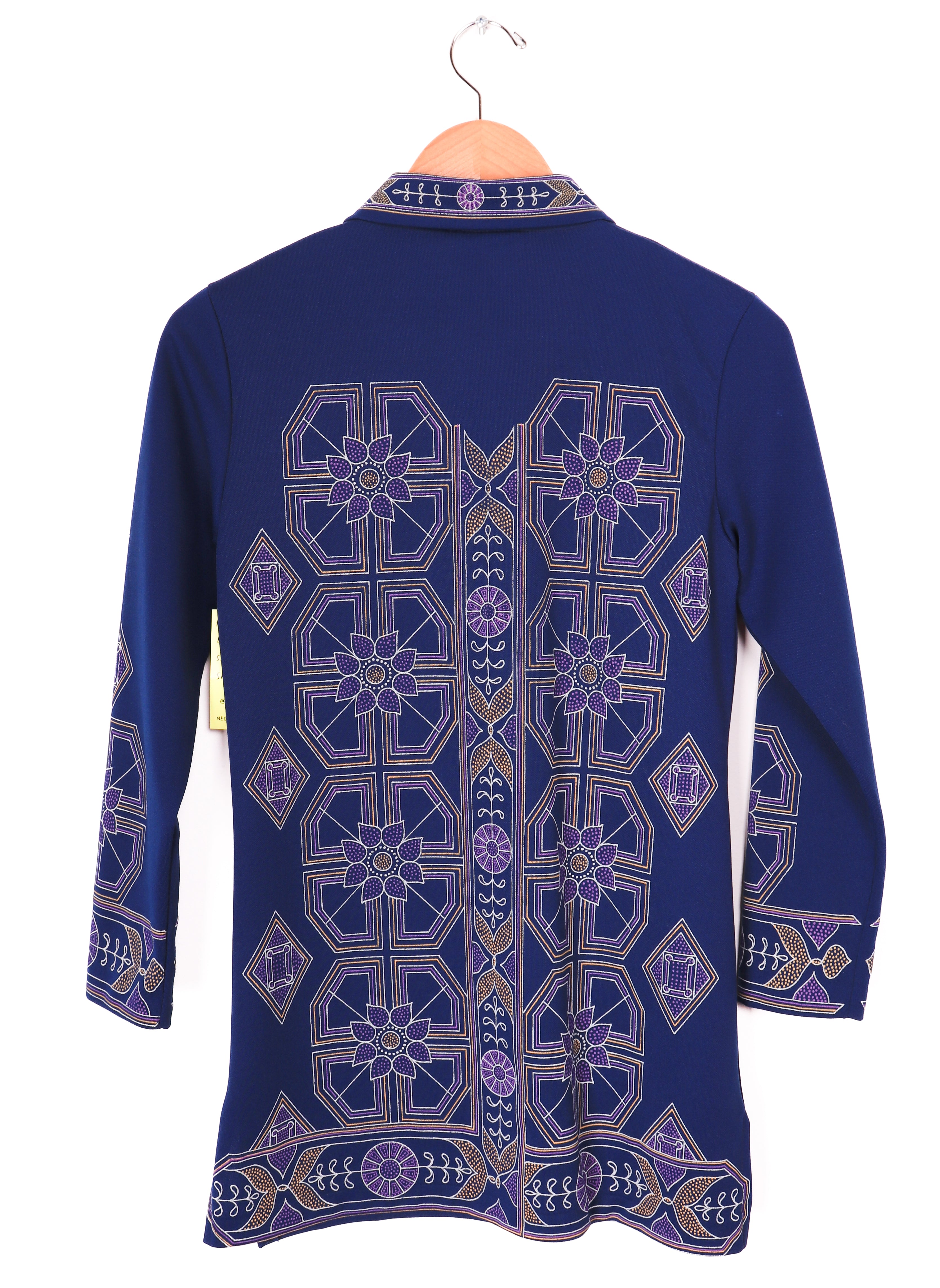 60s Caper-Mates Polyester Oriental Long Sleeve Top