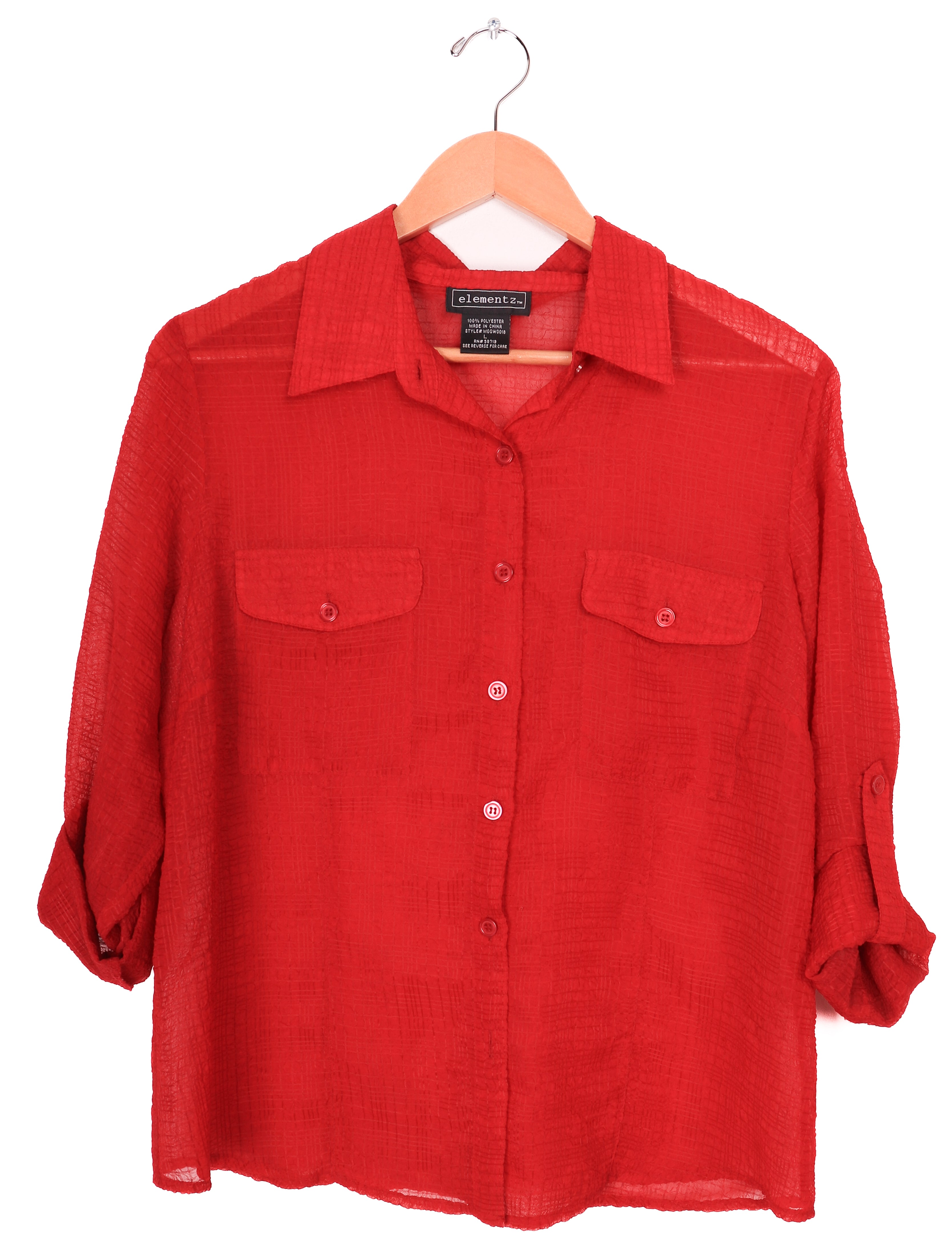 Elementz Sheer Red Blouse