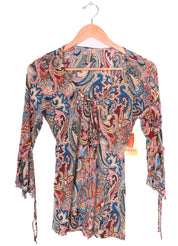 90s Susan Lawrence Flowy Polyester Paisley Top