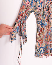 90s Susan Lawrence Flowy Polyester Paisley Top