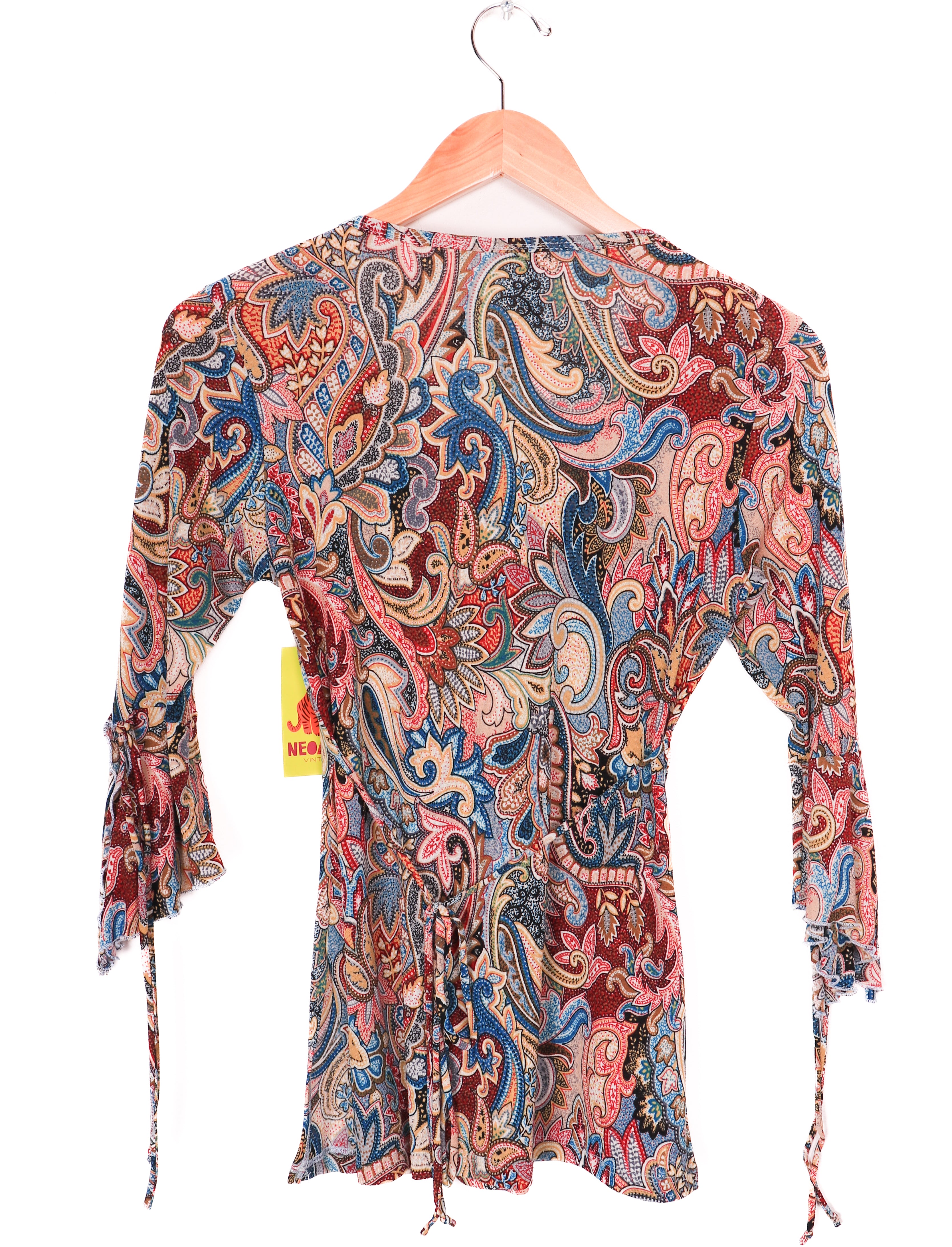 90s Susan Lawrence Flowy Polyester Paisley Top